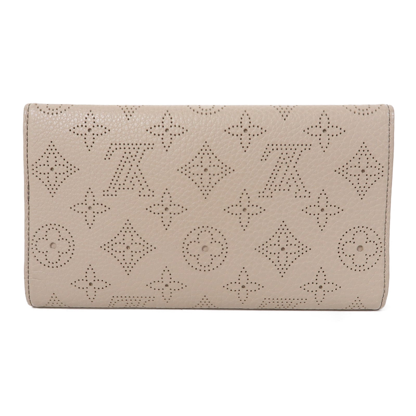 LOUIS VUITTON Monogram Mahina Amelia Coquille Long Wallet金扣長錢包米色