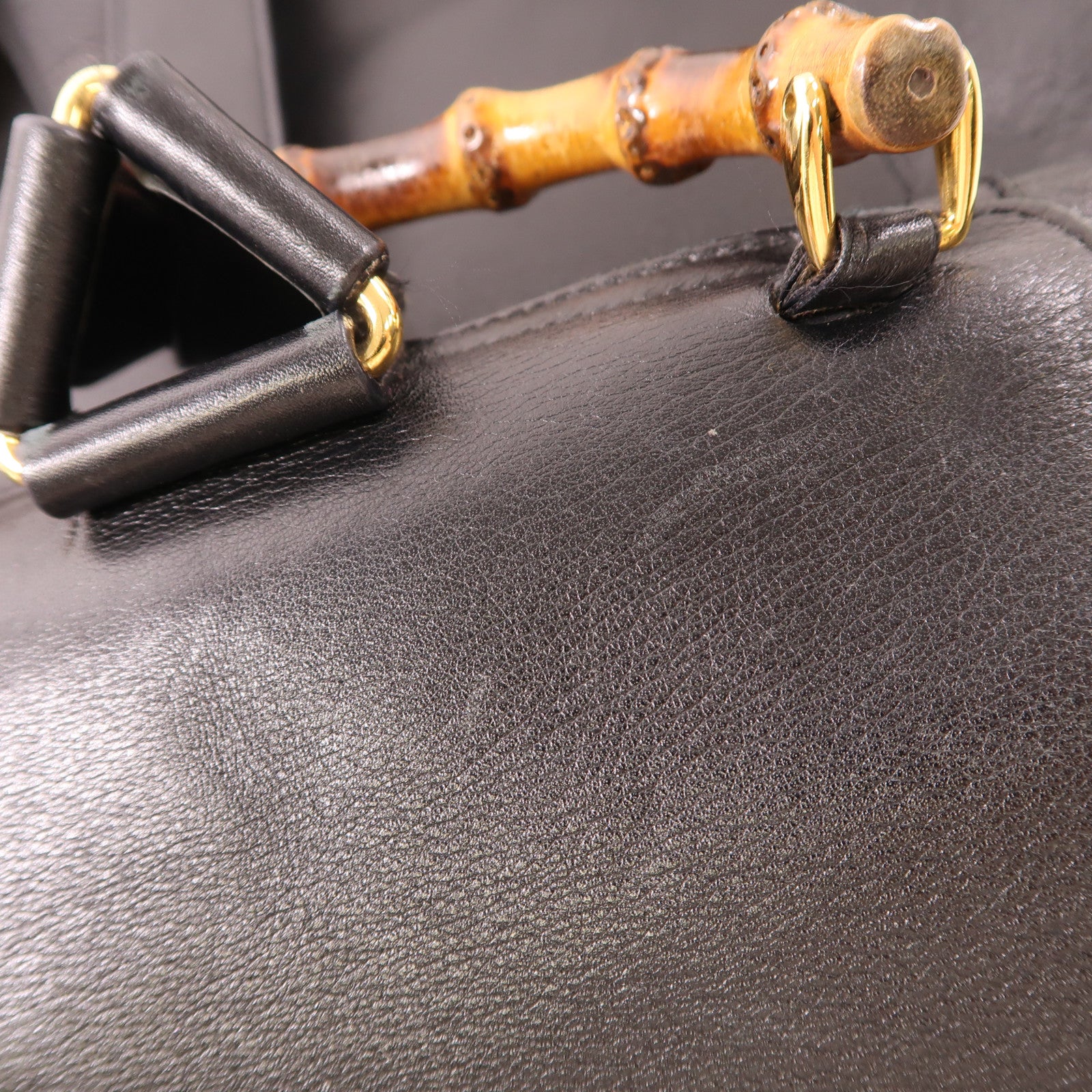 GUCCI 皮革Bamboo Backpack金扣背包