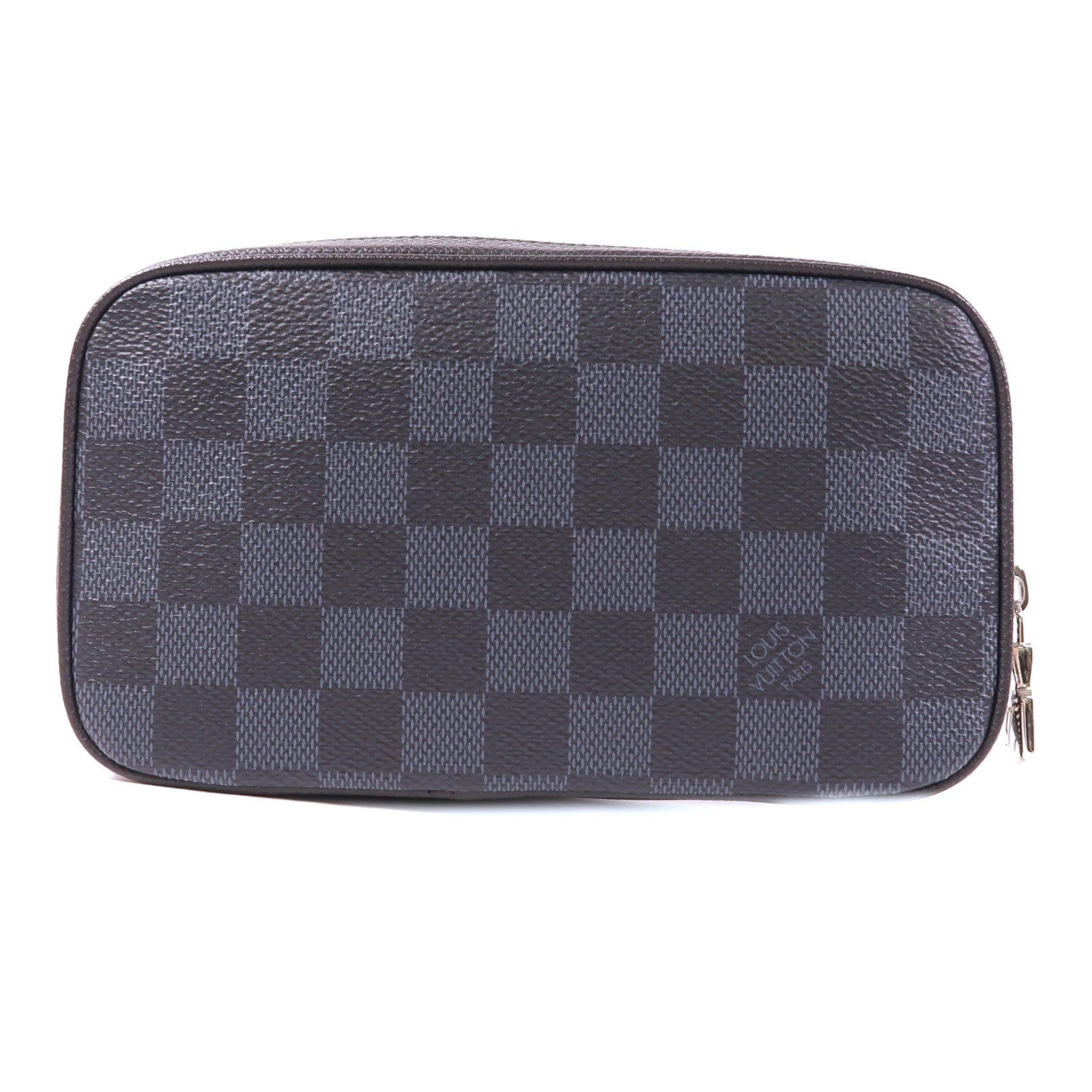 LOUIS VUITTON Damier Cobalt Zippy Soft銀扣手拿包