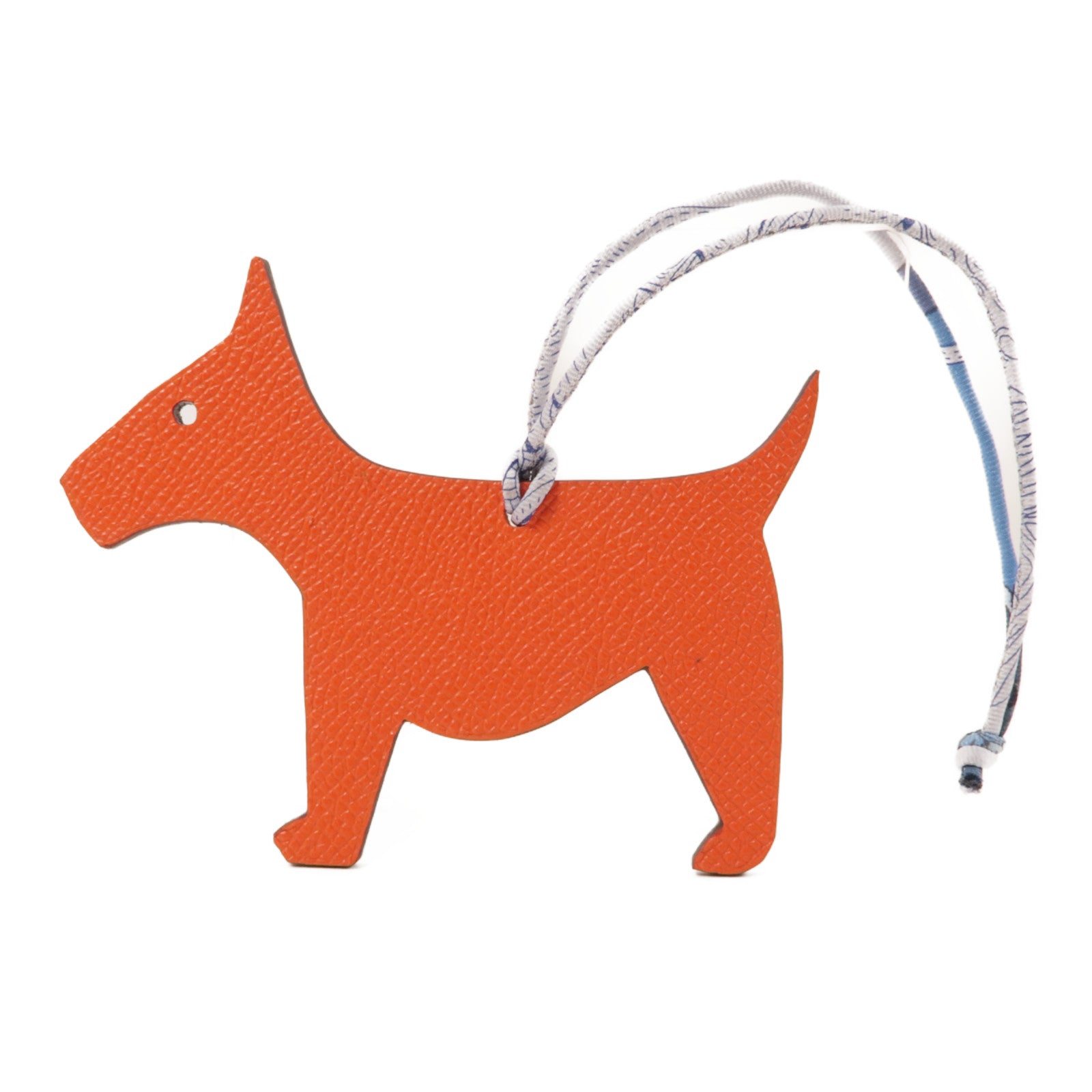 HERMES Epsom皮革Dog Charm掛飾橙色/棕色