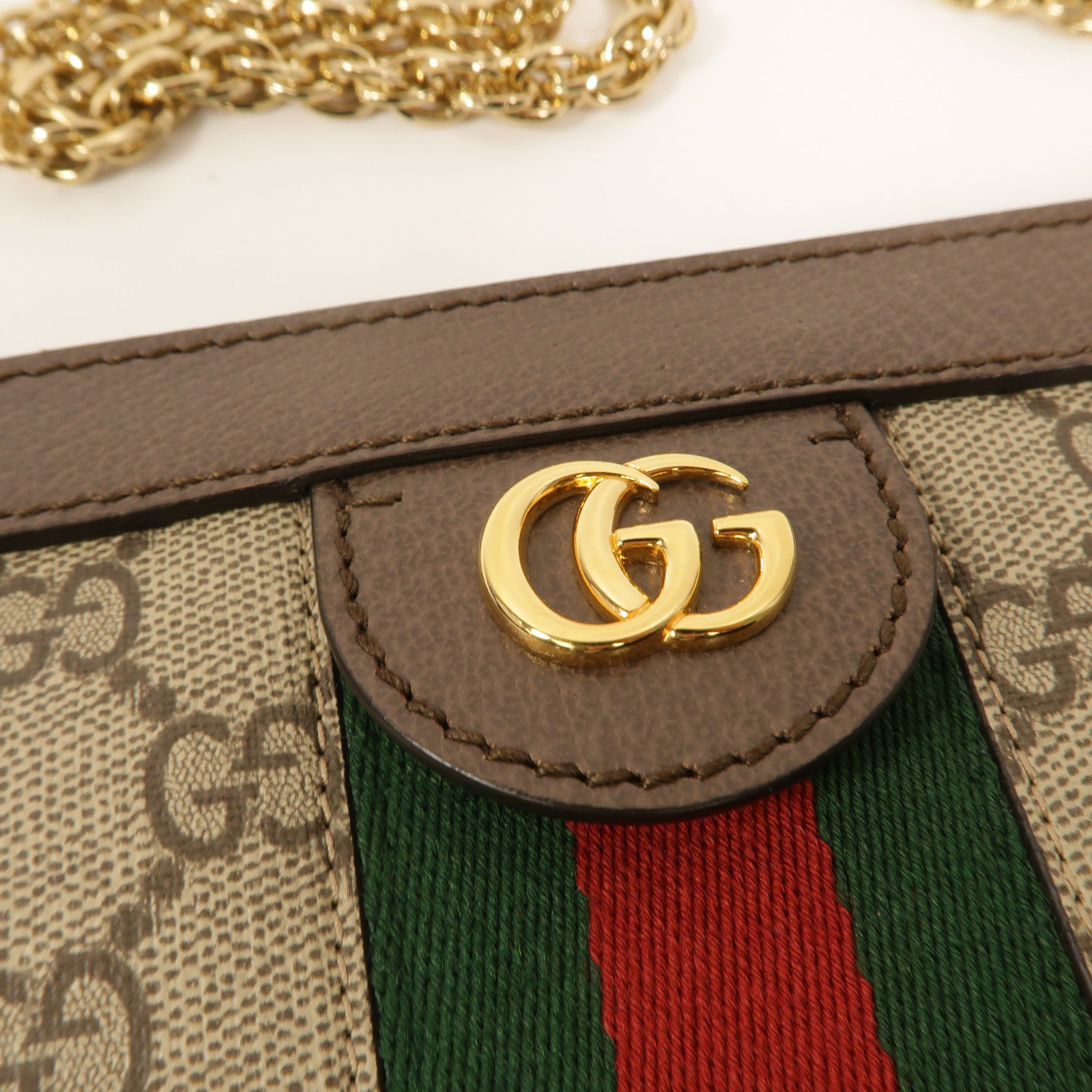 GUCCI 塗層帆布Ophidia GG Small鏈帶肩背袋