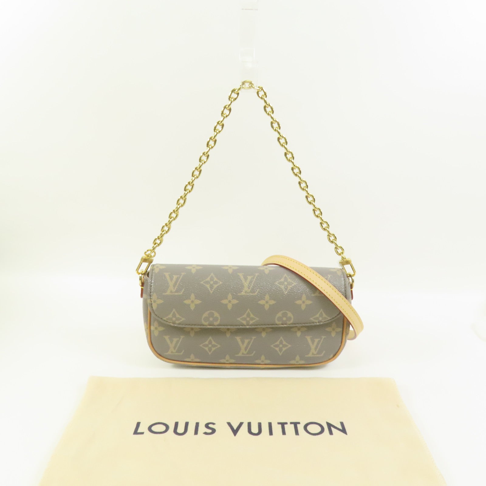 LOUIS VUITTON Monogram Wallet on Chain Ivy金扣鏈帶手挽肩背兩用袋