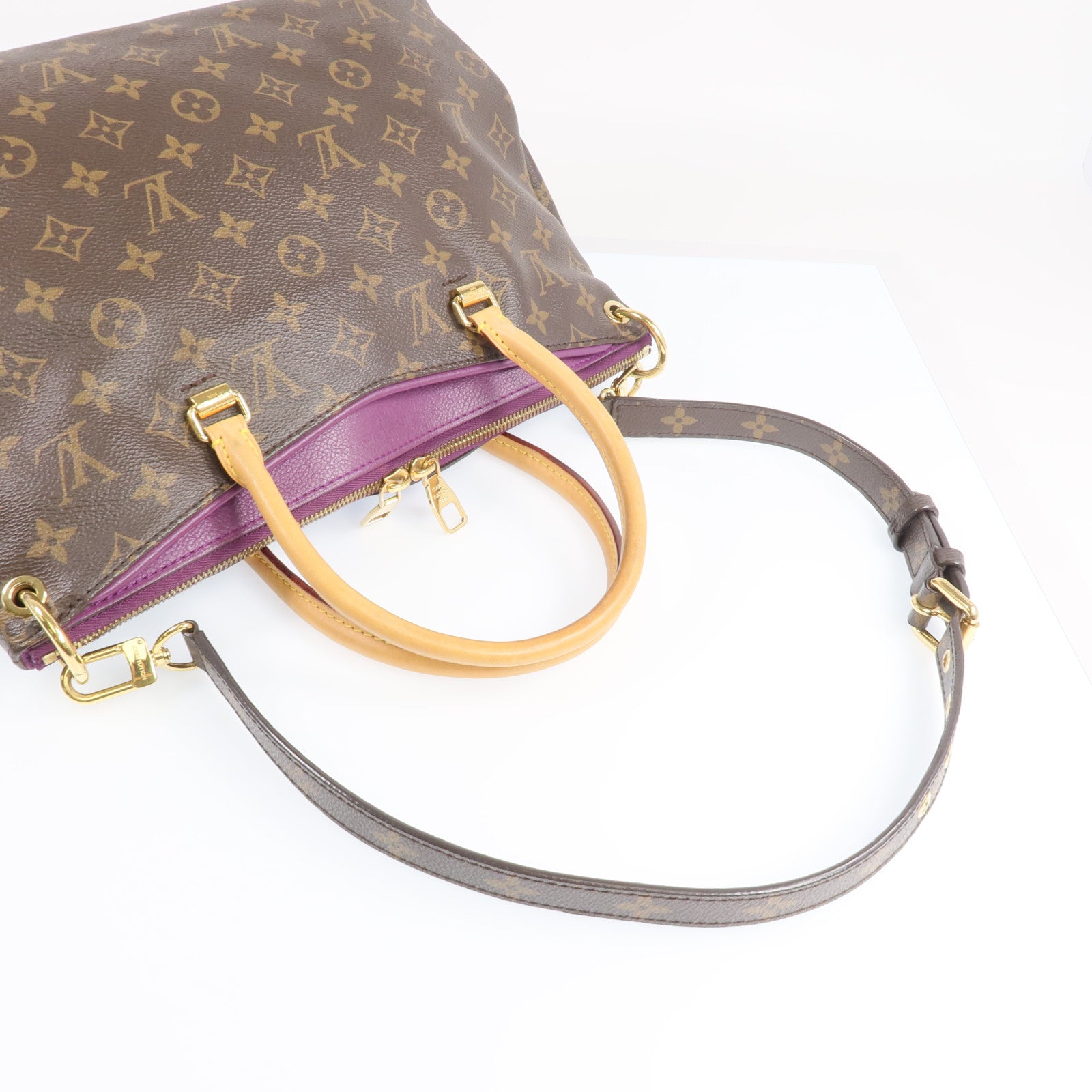 LOUIS VUITTON Monogram Pallas MM金扣手挽肩背兩用袋