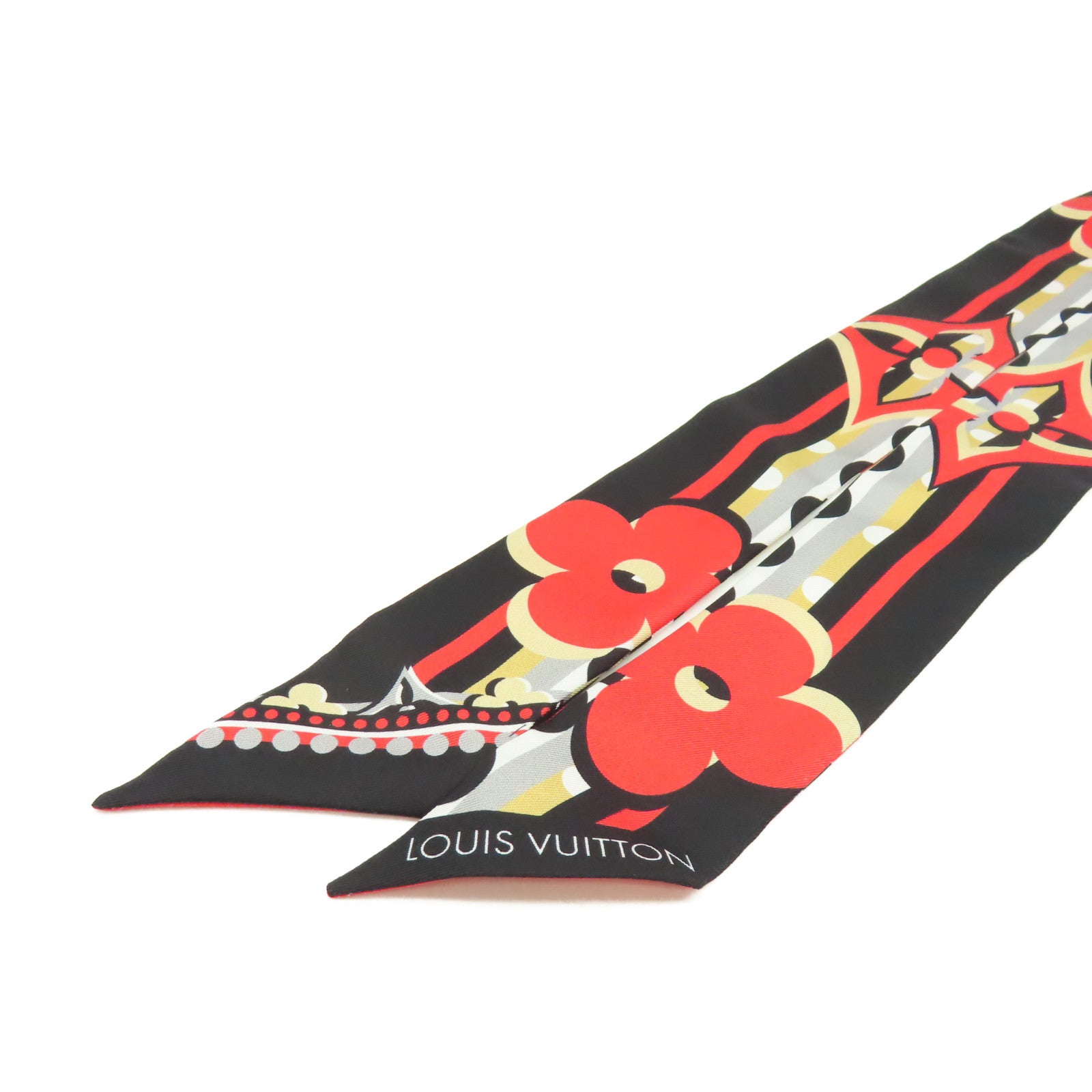 LOUIS VUITTON 【激減優惠】Pop Monogram絲質BB Bandeau Scarf絲巾紅色/黑色/彩色