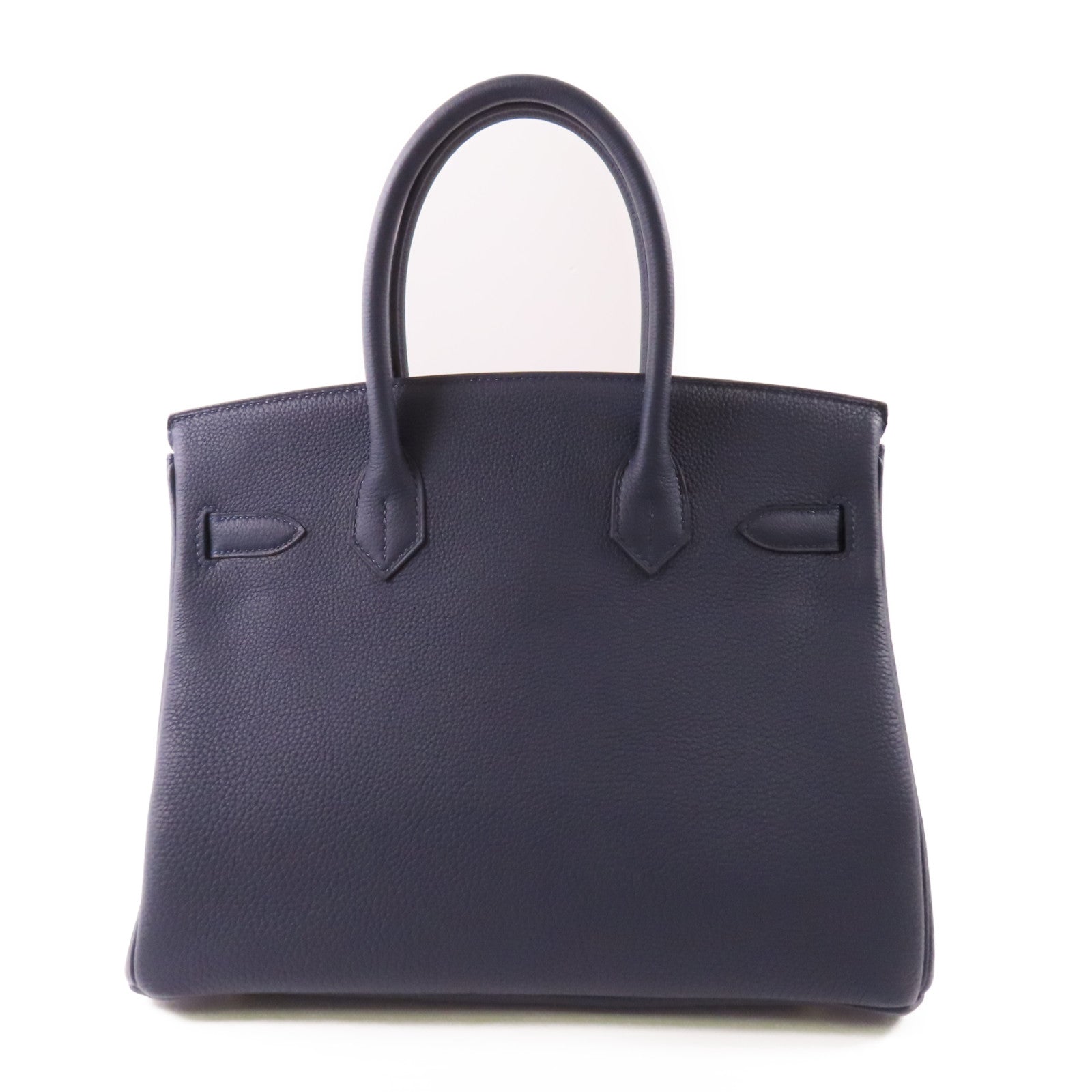 HERMES Clemence皮革Birkin 30金扣手挽袋Bleu Nuit