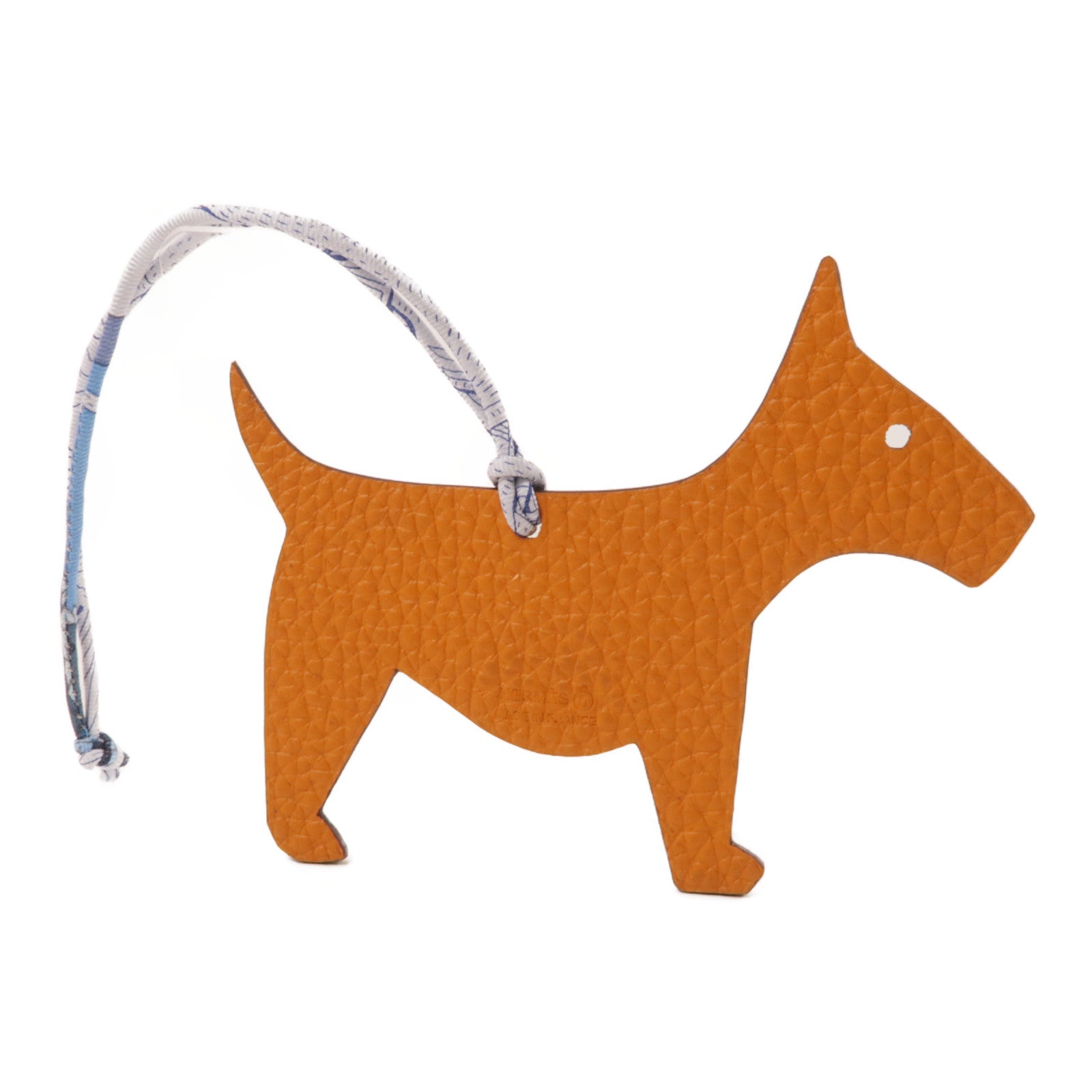 HERMES Epsom皮革Dog Charm掛飾橙色/棕色