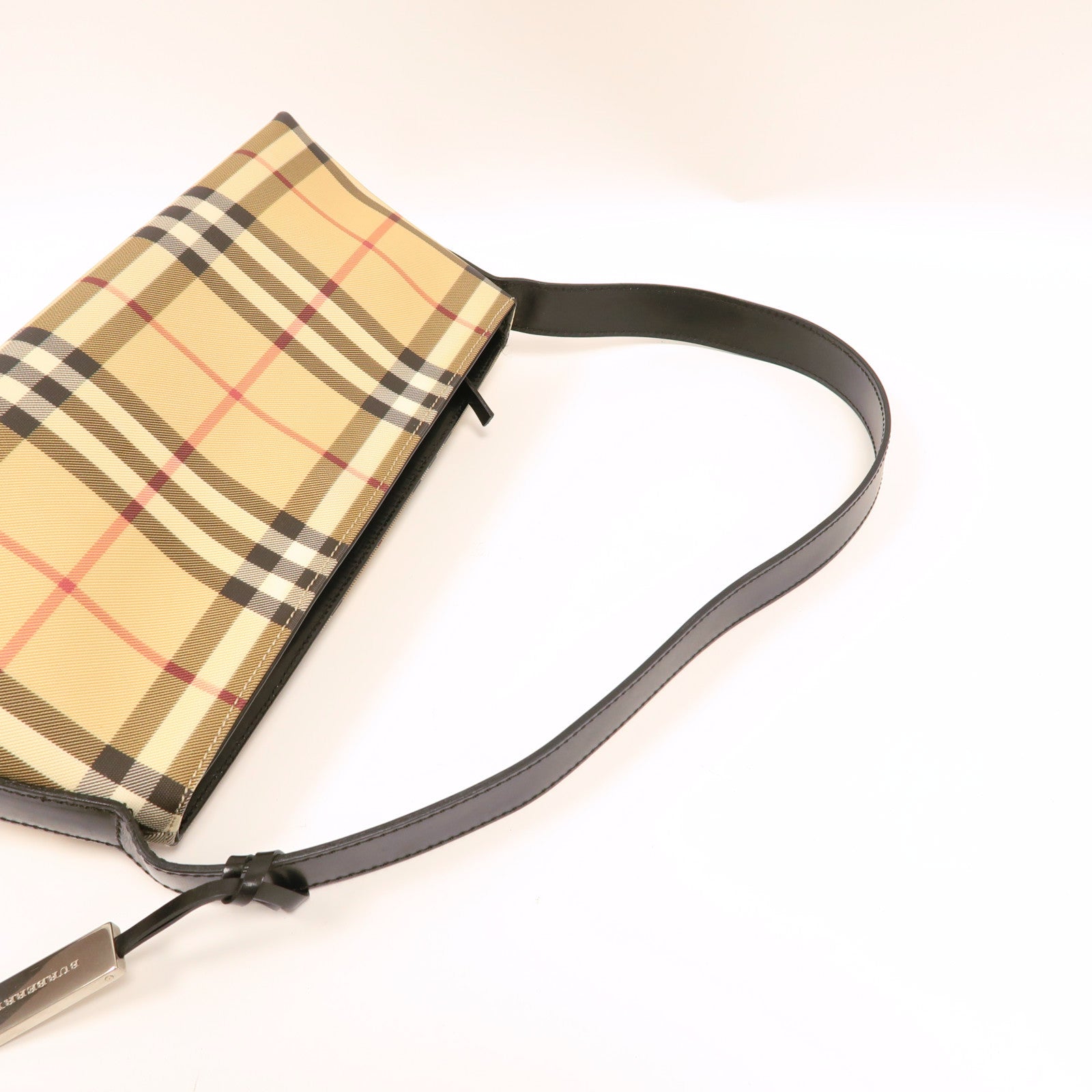 BURBERRY 【激減優惠】塗層帆布Hand Bag銀扣手挽袋米色
