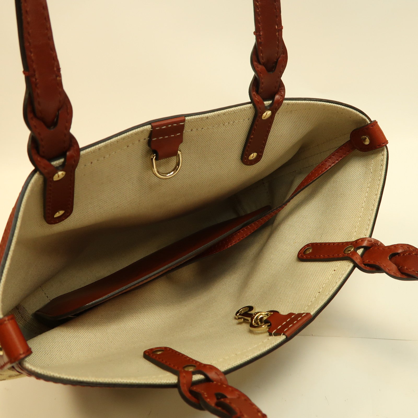 GUCCI 帆布Shoulder Bag金扣肩背袋啡色