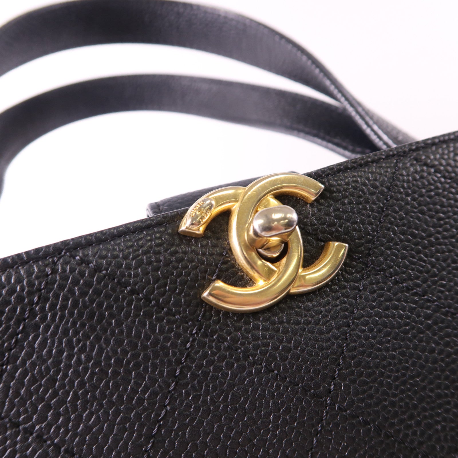 CHANEL 牛皮皮革Chain Shoulder金扣手挽肩背兩用袋