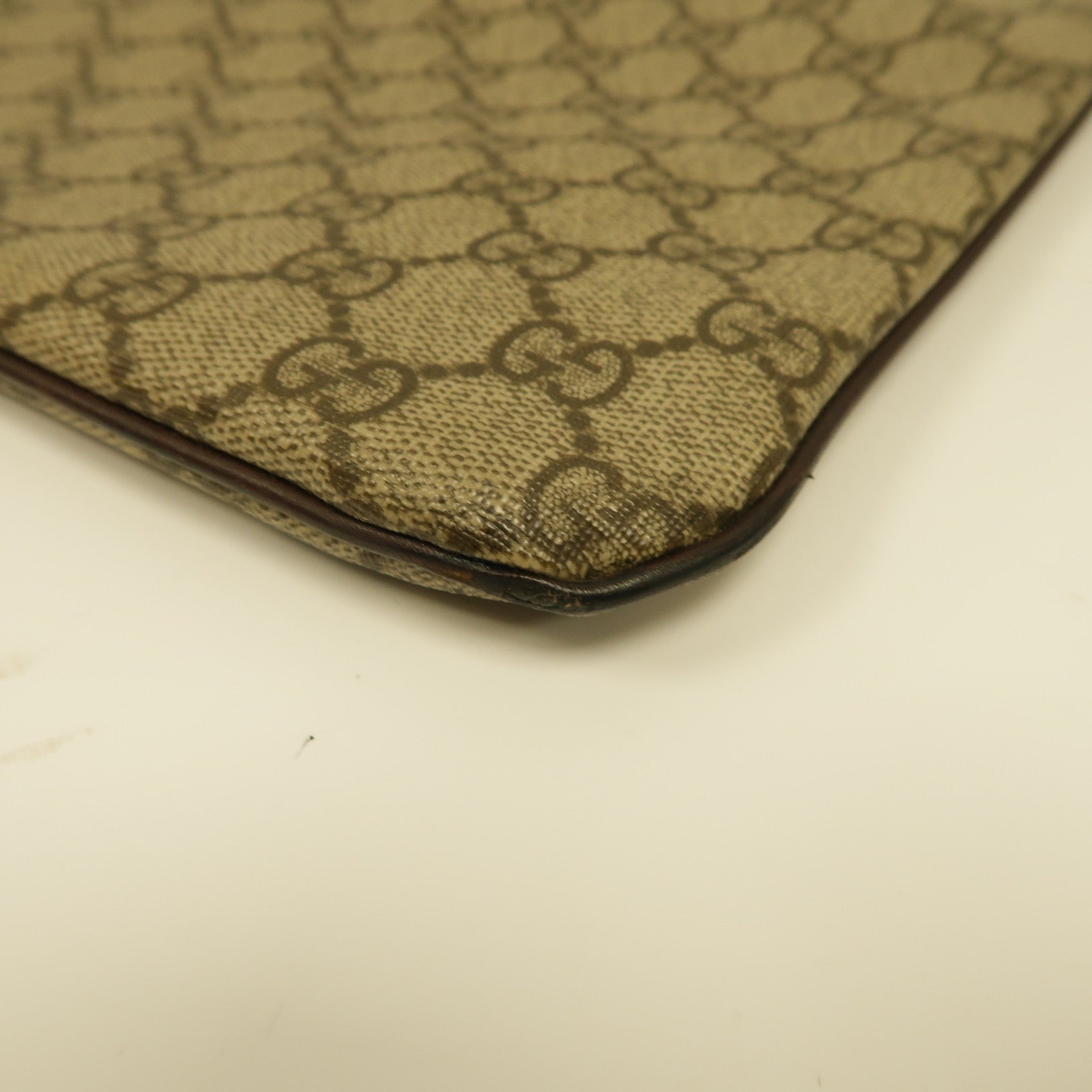 GUCCI 塗層帆布Tote Bag銀扣手挽袋啡色