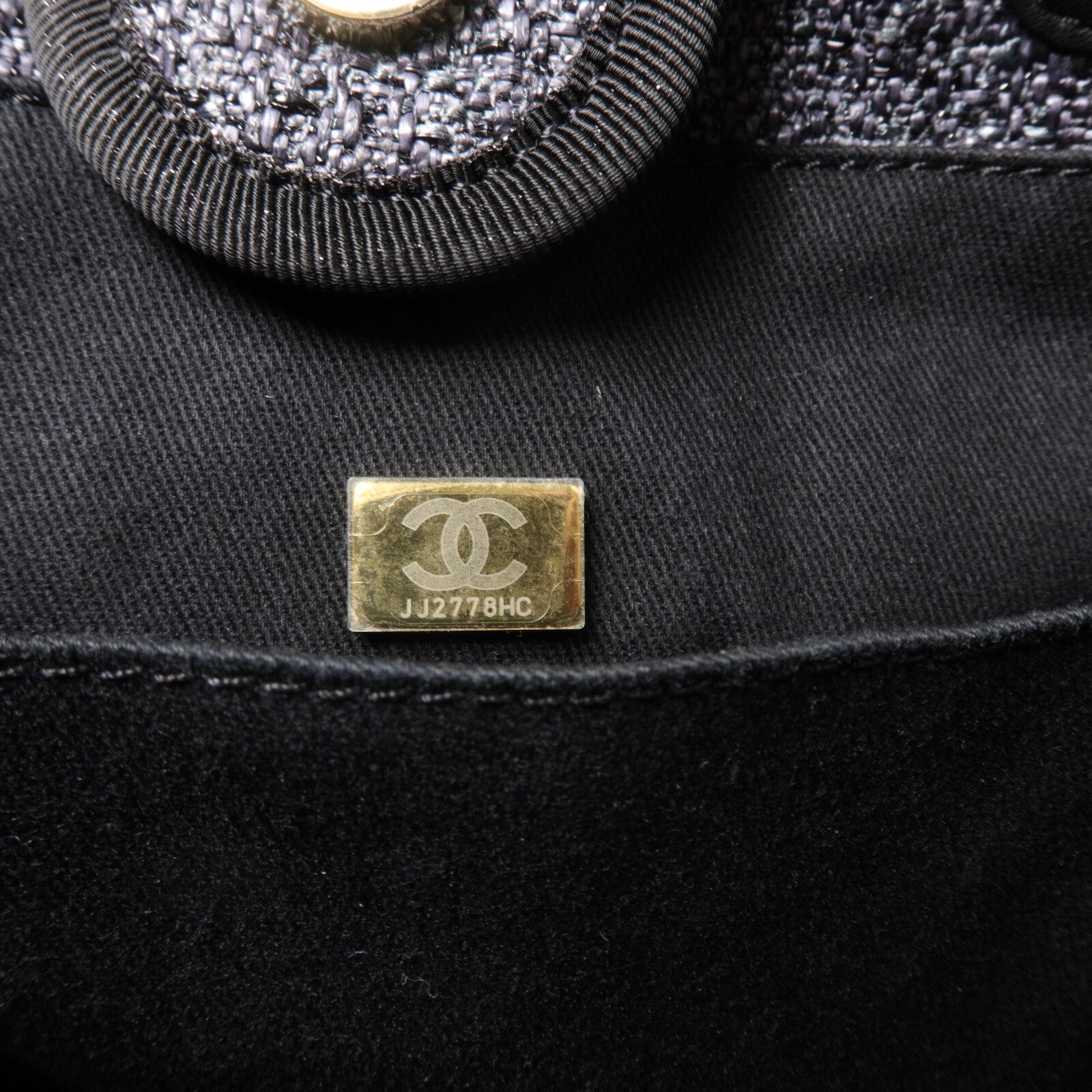 CHANEL 帆布Deaville Tote Bag鏈帶肩背袋