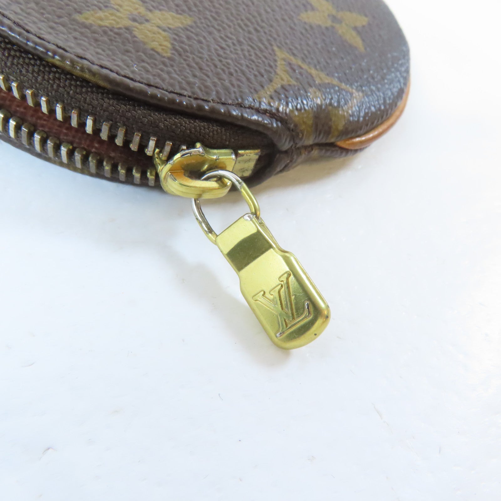 LOUIS VUITTON Monogram Coin Case金扣零錢包啡色