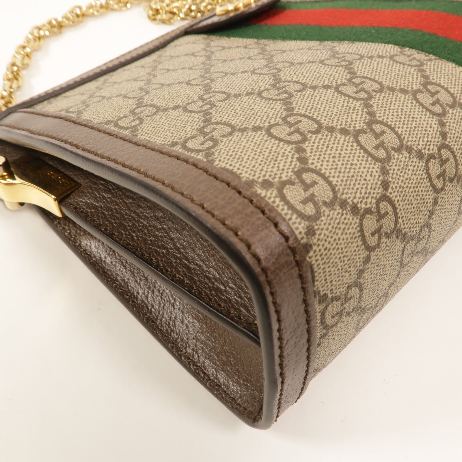 GUCCI 塗層帆布Ophidia GG Small鏈帶肩背袋