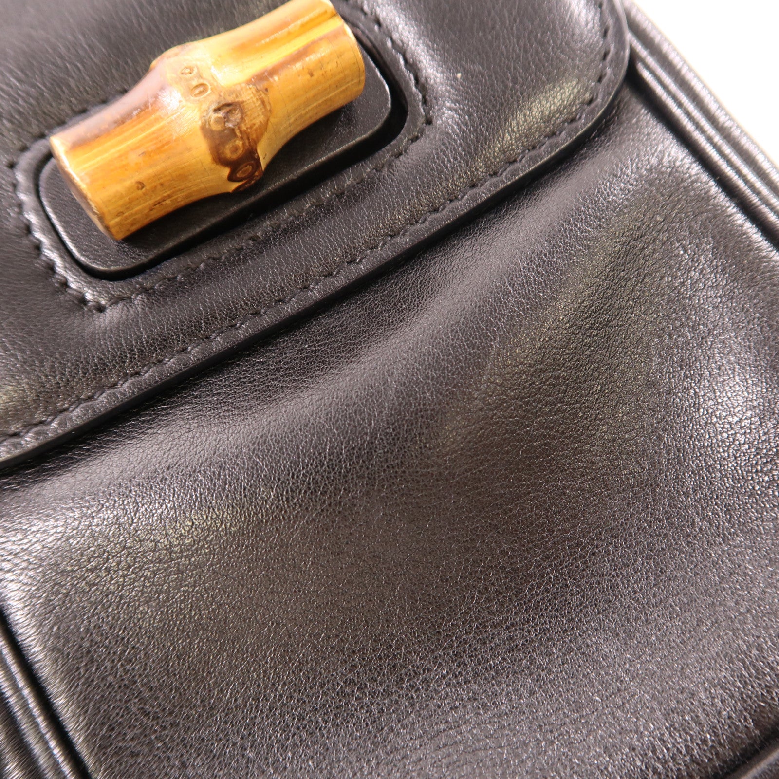 GUCCI 皮革Bamboo Backpack金扣背包