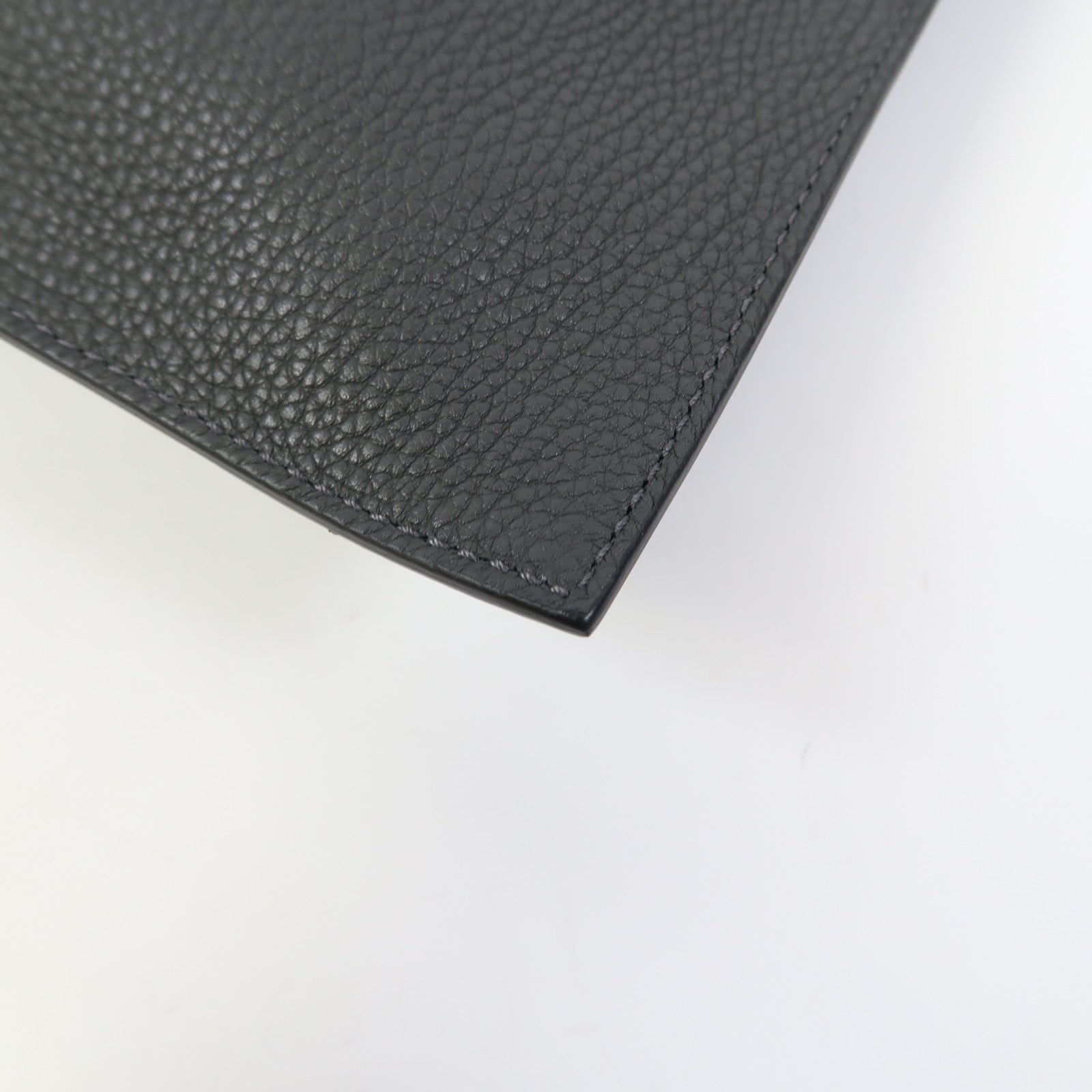 FENDI 牛皮皮革Tote Bag銀扣肩背袋灰色