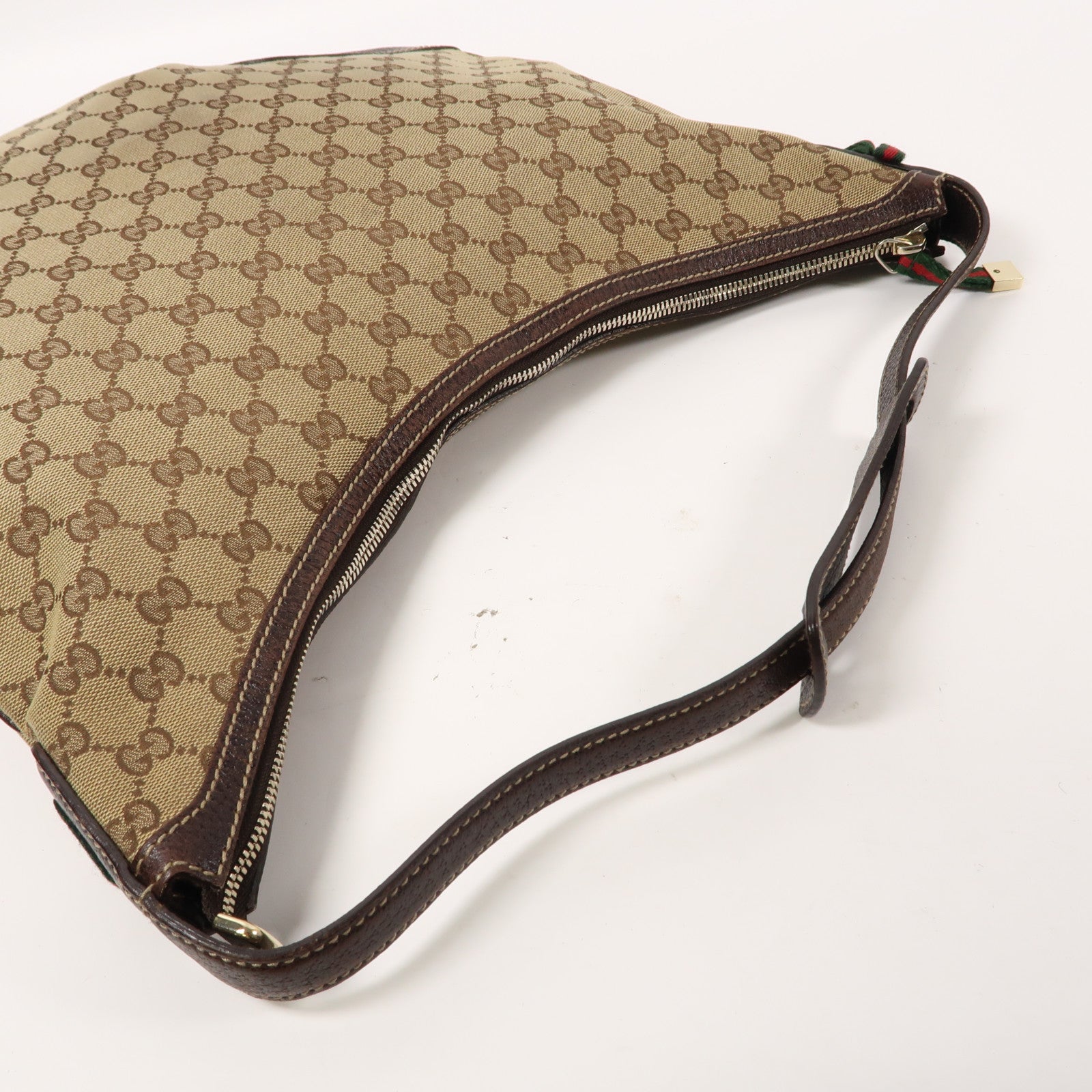 GUCCI GG帆布Princy Hobo Bag金扣肩背袋啡色
