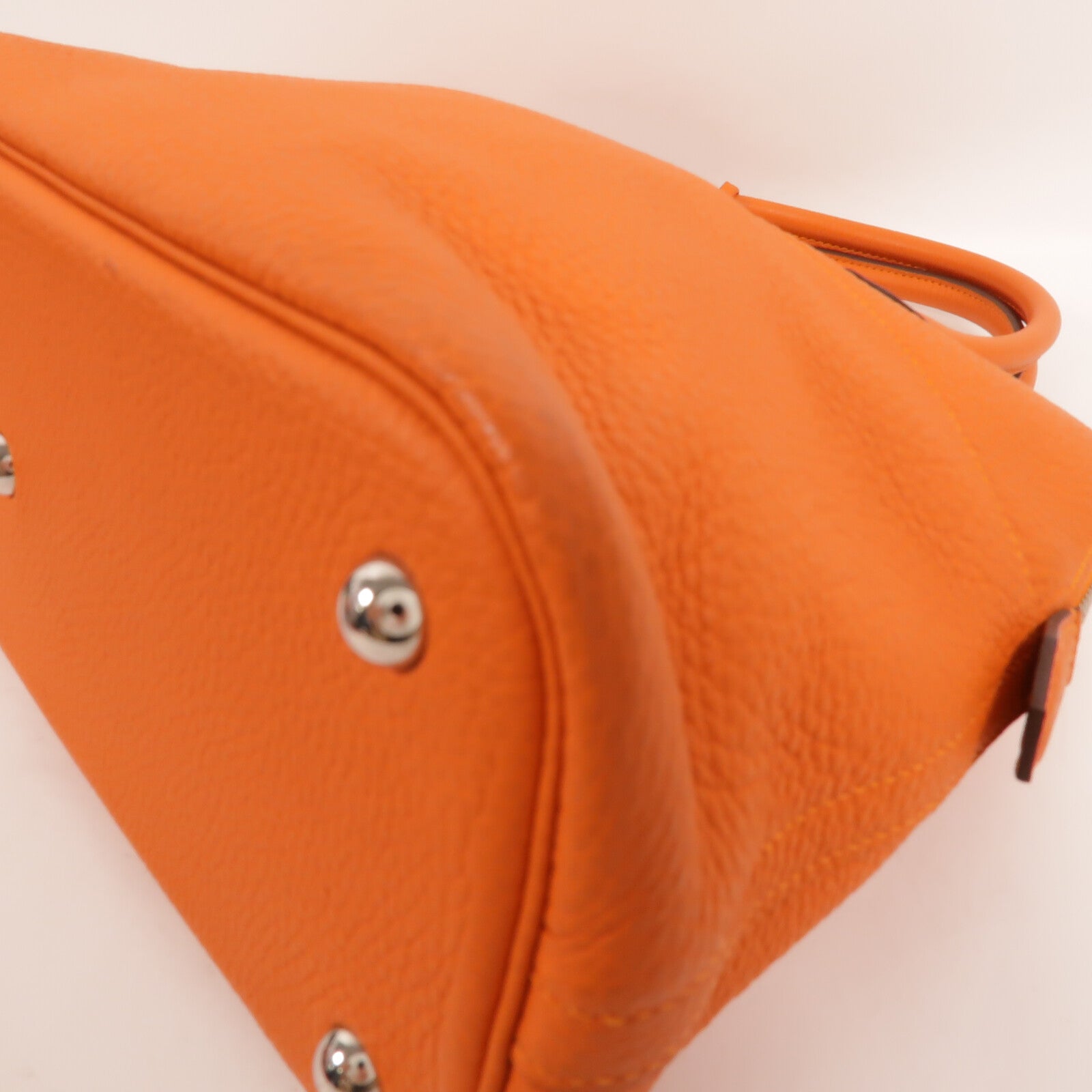 HERMES Clemence皮革Bolide 31手挽袋Orange