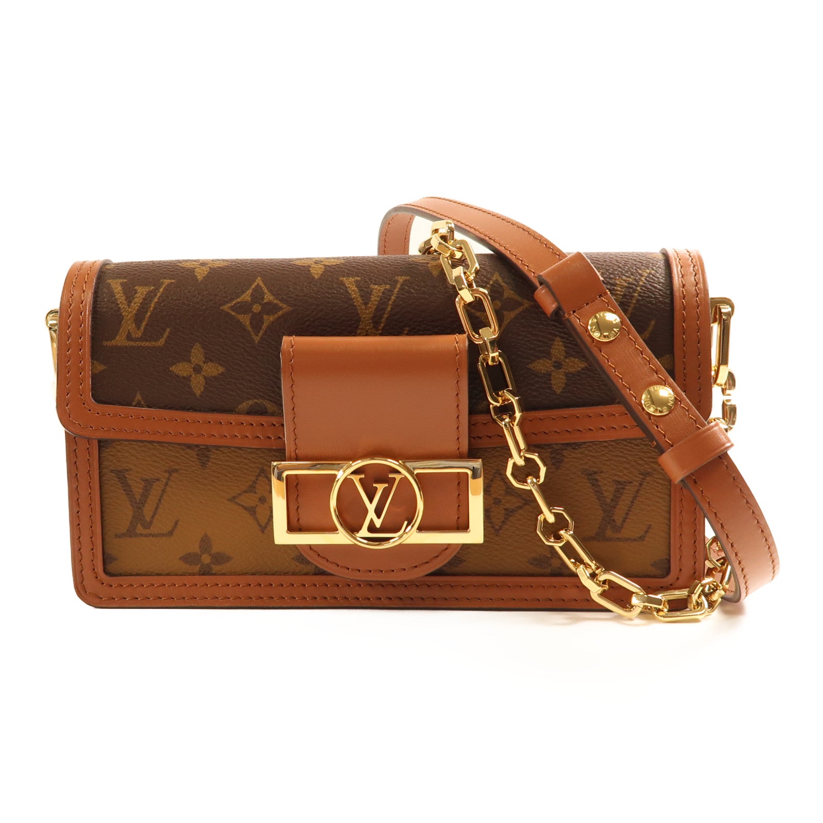 LOUIS VUITTON 【激減優惠】Monogram Reverse Dauphine East West金扣手挽肩背兩用袋