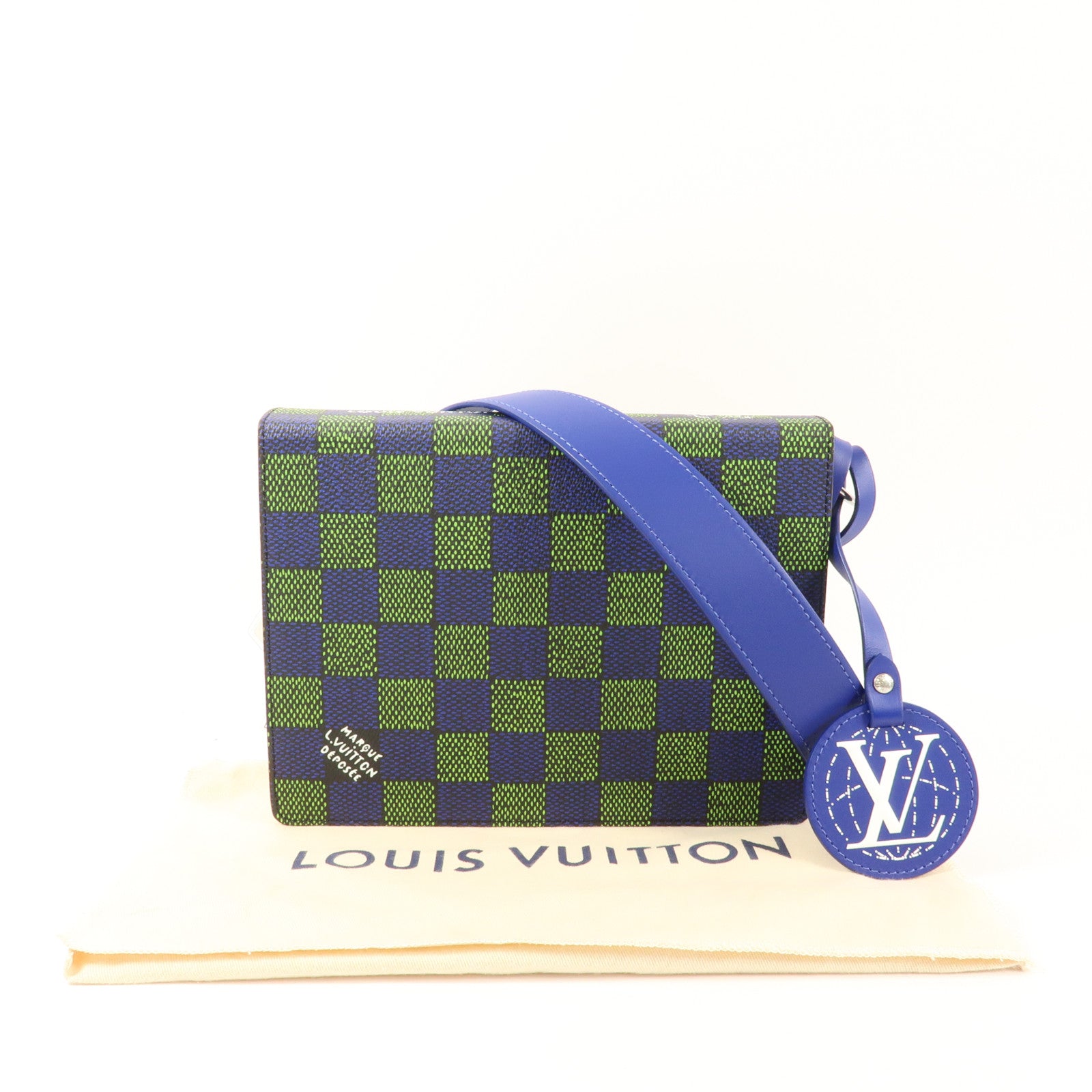 LOUIS VUITTON Damier Book Messenger銀扣肩背袋