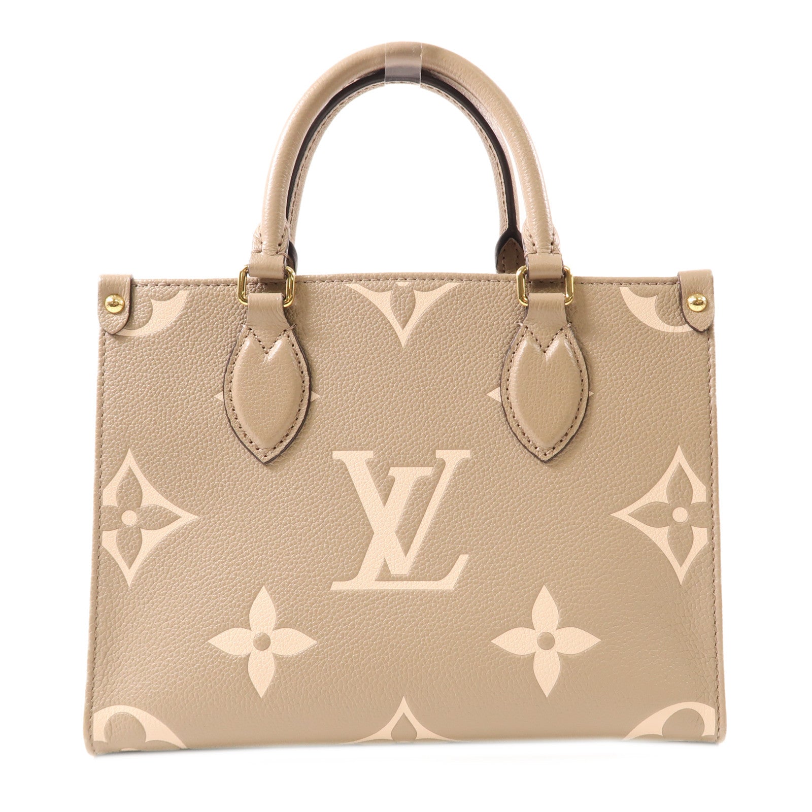 LOUIS VUITTON Monogram Empreinte OnTheGo PM金扣手挽肩背兩用袋灰色