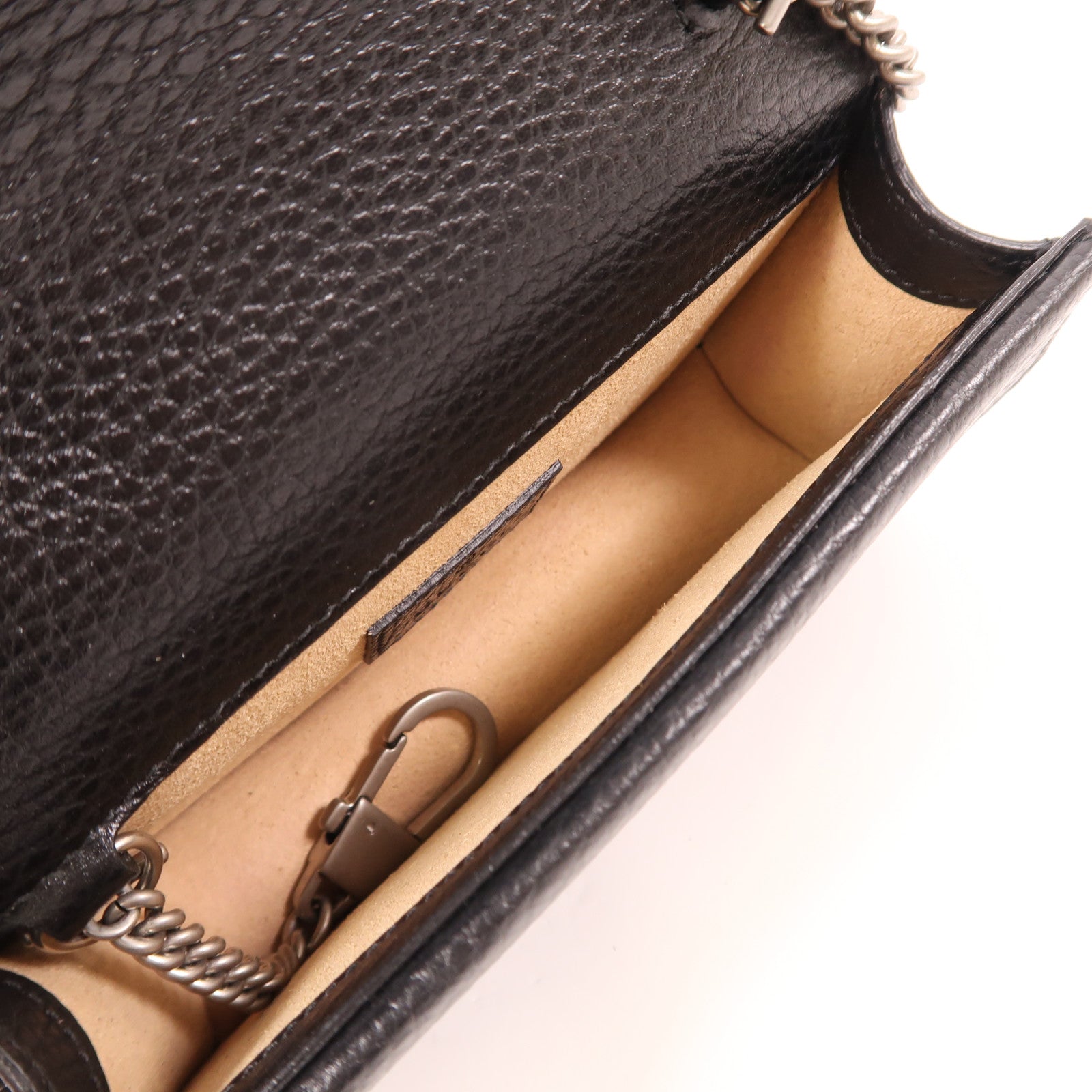 GUCCI 牛皮皮革Dionysus Super Mini銀扣鏈帶肩背袋