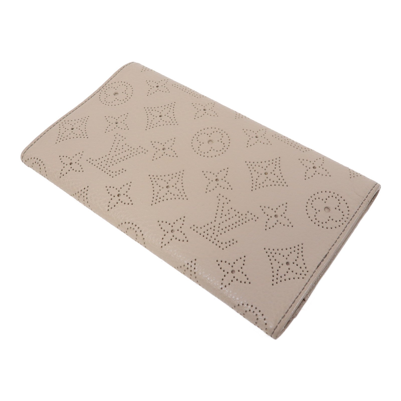 LOUIS VUITTON Monogram Mahina Amelia Coquille Long Wallet金扣長錢包米色