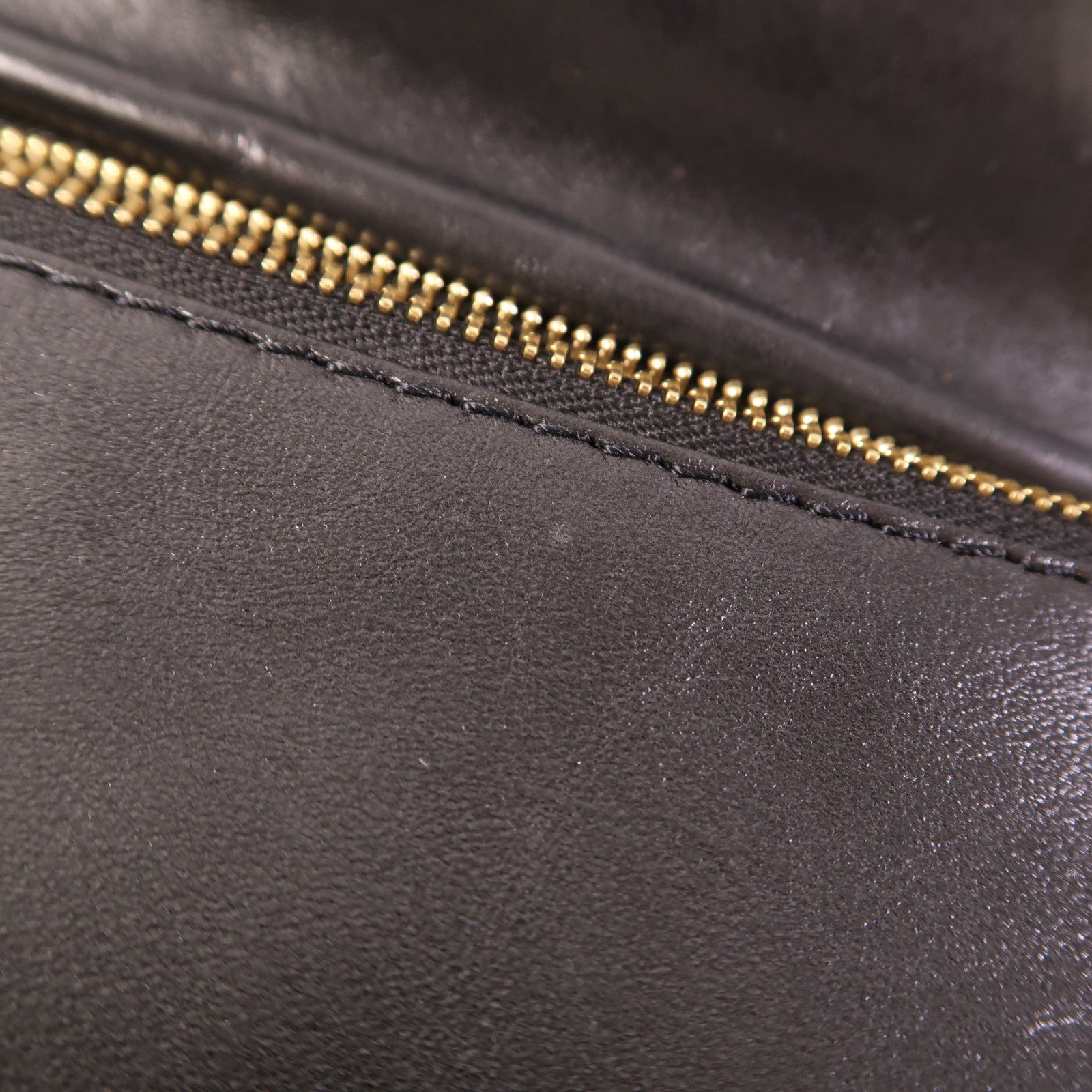 JIMMY CHOO GHW Clutch Chain Shoulder Bag Calfskin Leather Black