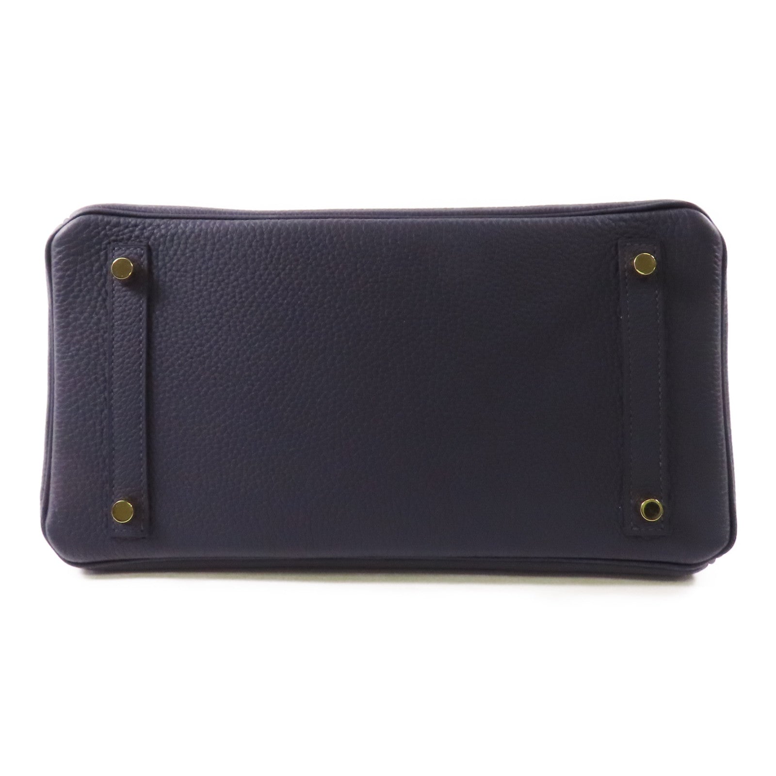 HERMES Clemence皮革Birkin 30金扣手挽袋Bleu Nuit
