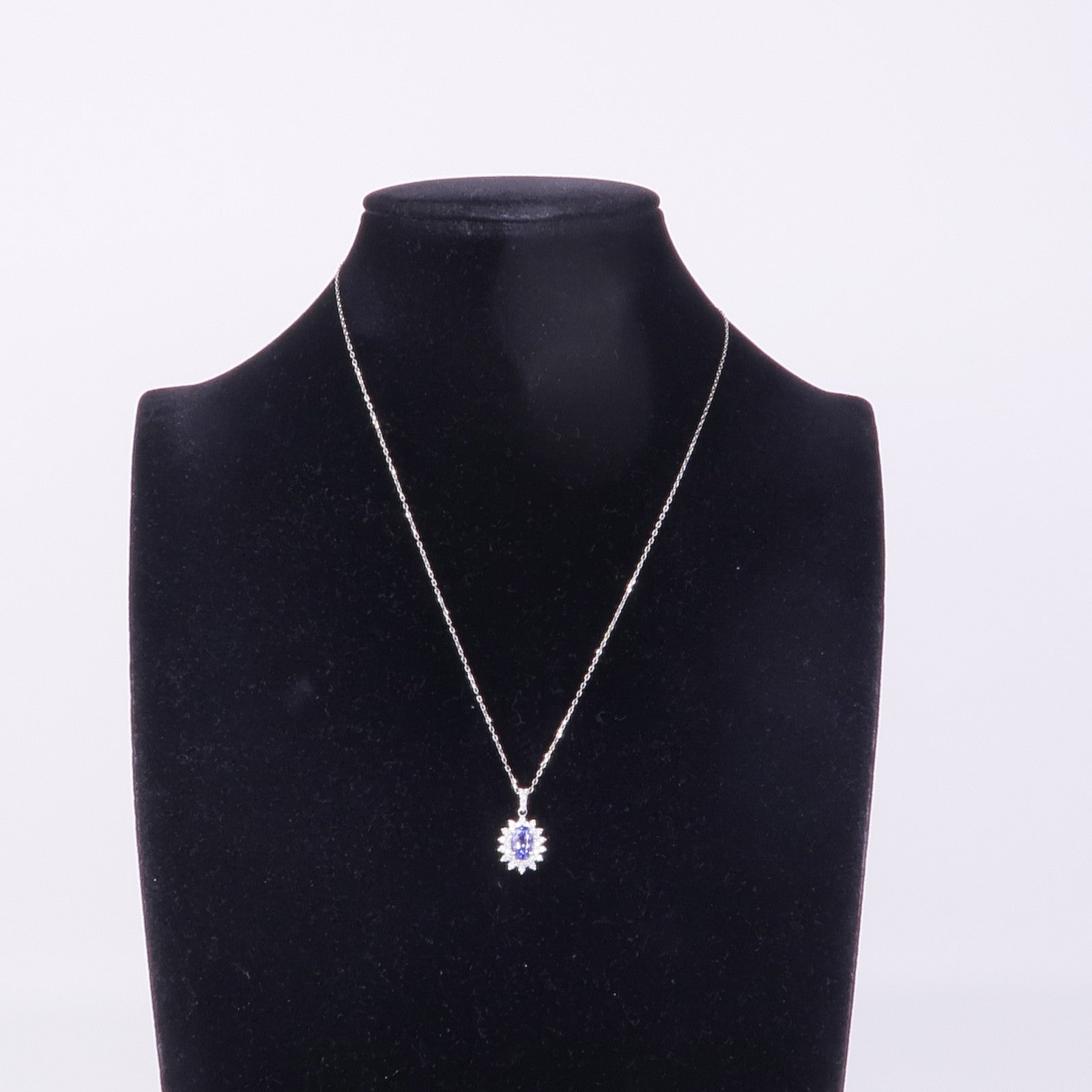 JEWELRY PT900/PT850鉑金Sapphire Diamond Necklace藍寶石/鑽石項鍊