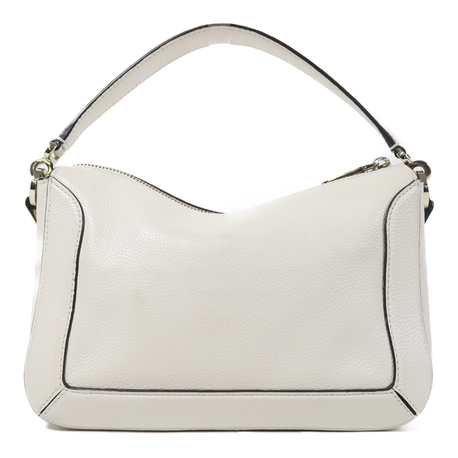 Kate Spade 牛皮皮革2 Way Shoulder Bag銀扣手挽肩背兩用袋白色