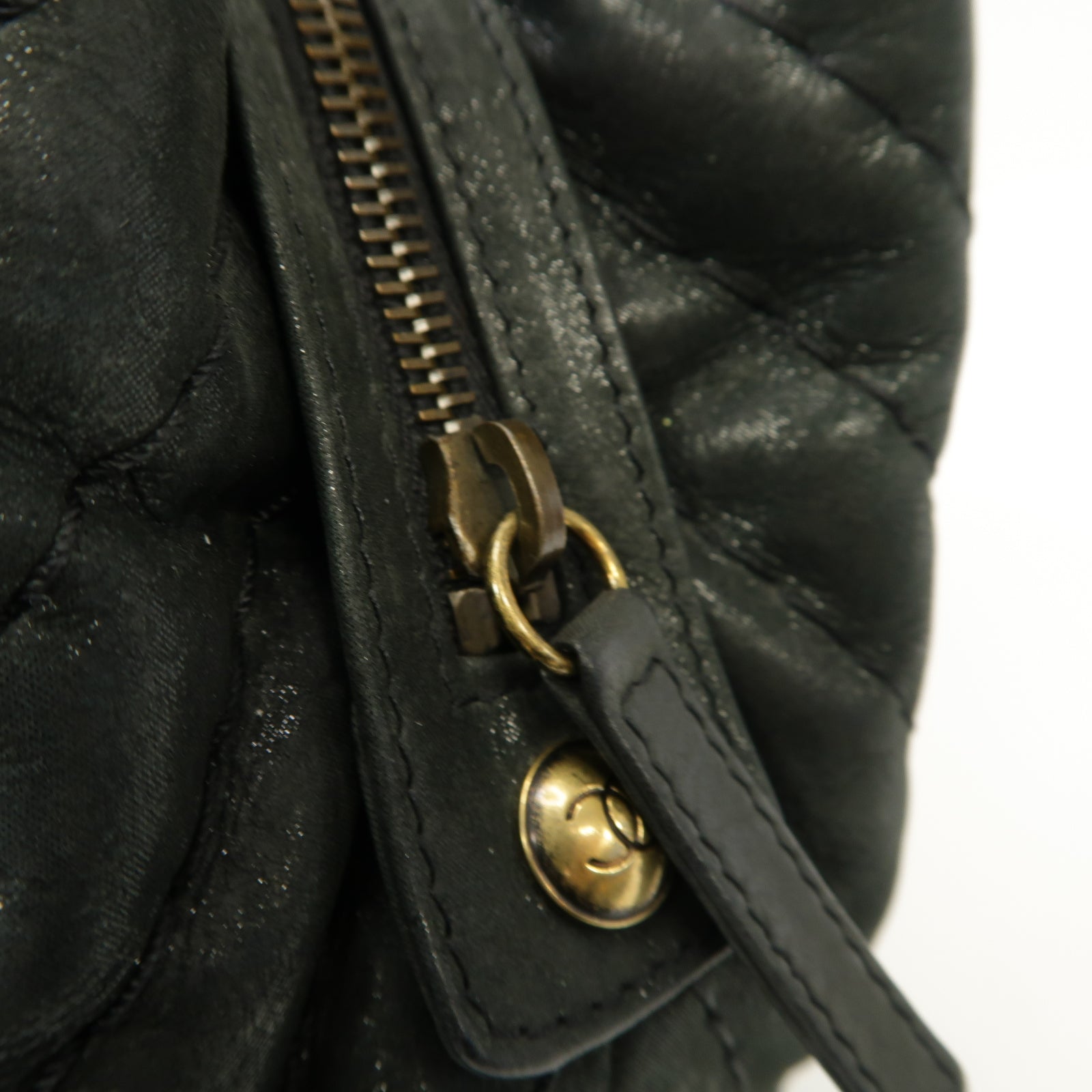 CHANEL 【清倉大減價】斜紋牛皮皮革Chain Shoulder Bag金扣肩背袋灰色