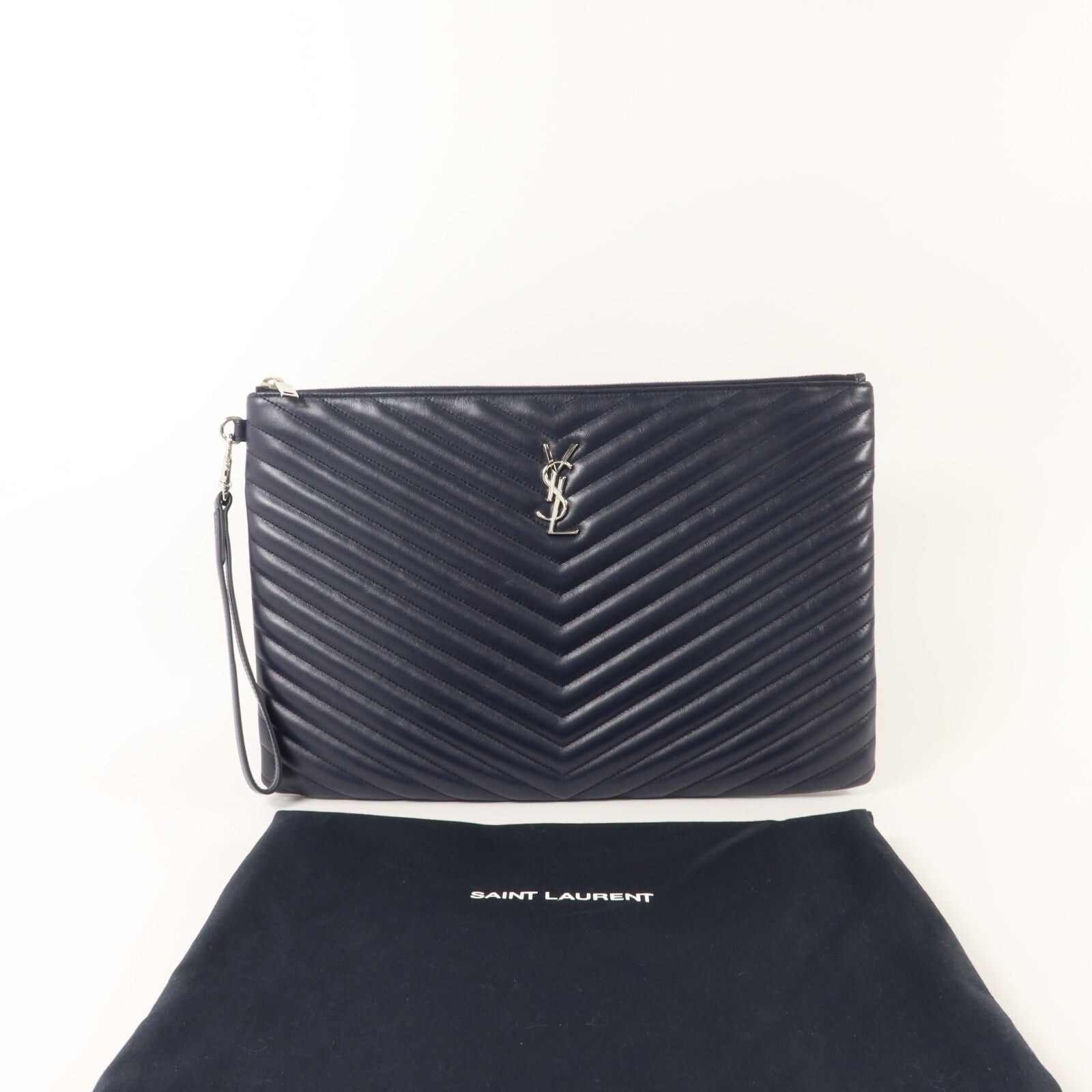 SAINT LAURENT 牛皮皮革Pouch小袋
