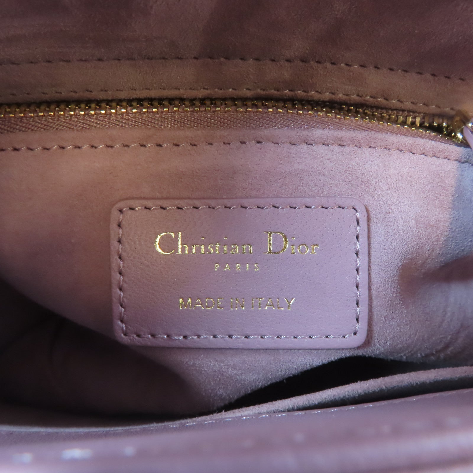 Dior 羊皮皮革Lady Dior金扣手挽肩背兩用袋紫色