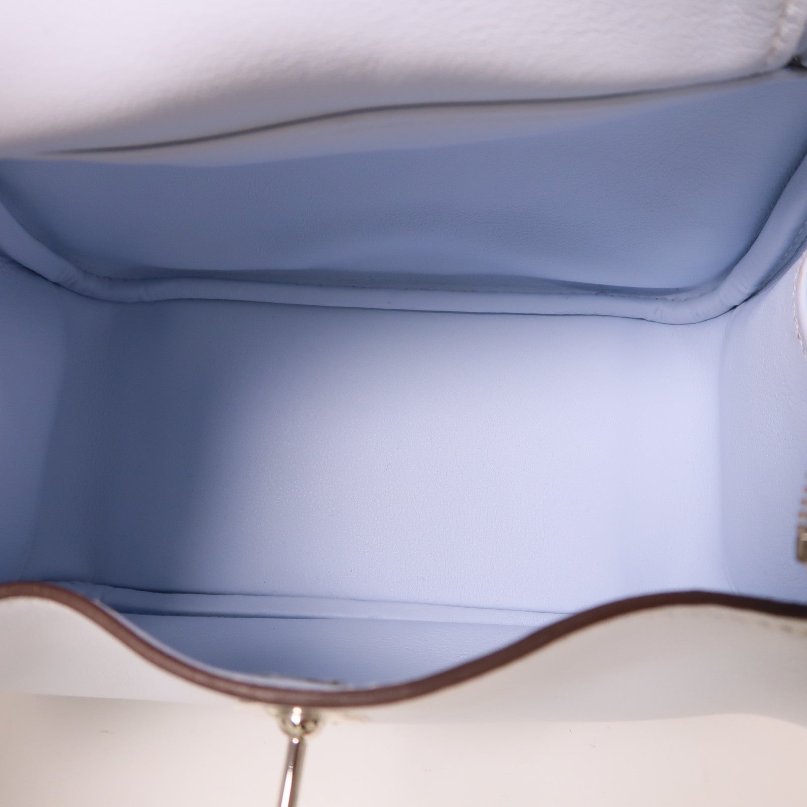 HERMES 【激減優惠】Swift皮革Mini Lindy銀扣手挽肩背兩用袋Bleu Pale