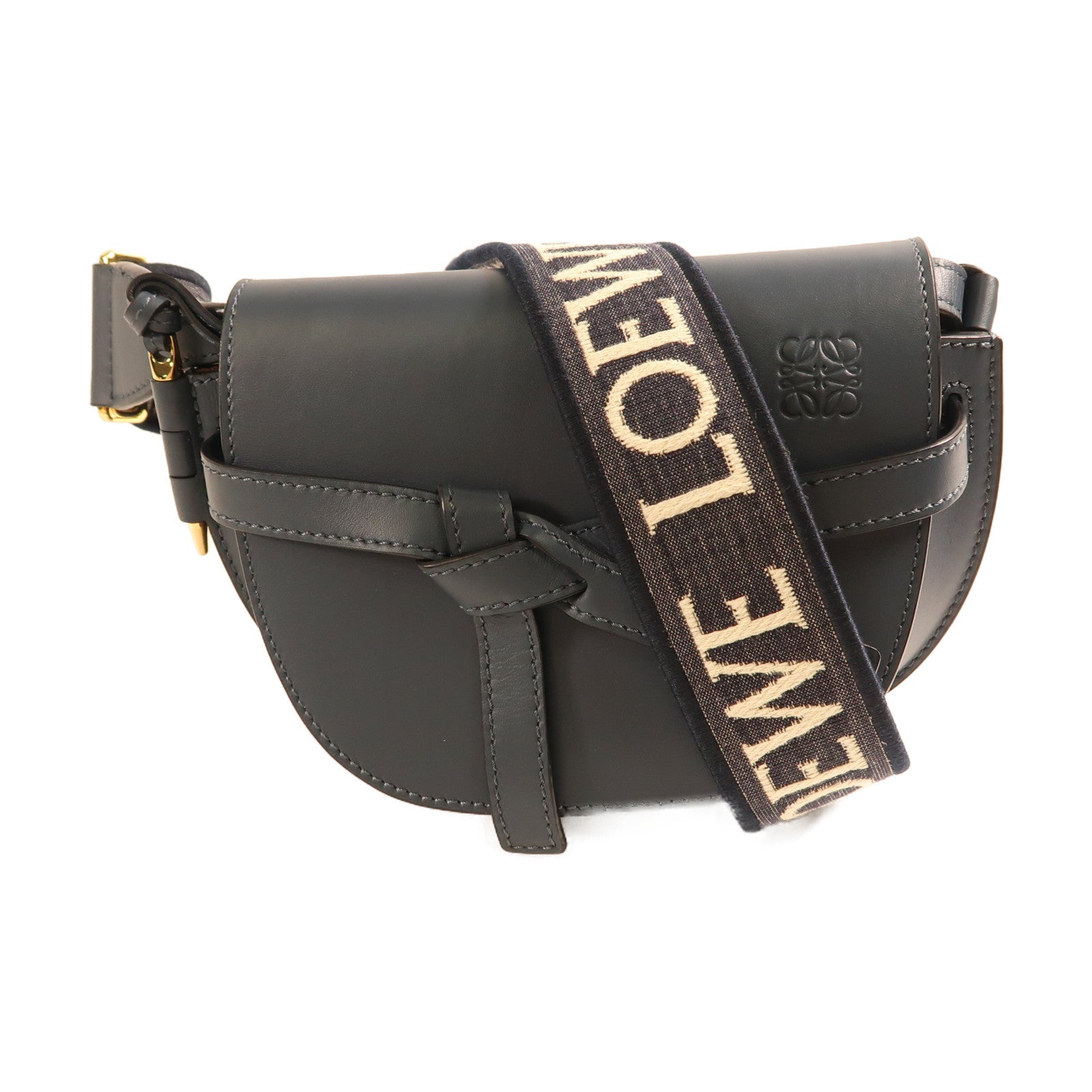 LOEWE 牛皮皮革Mini Gate金扣肩背袋