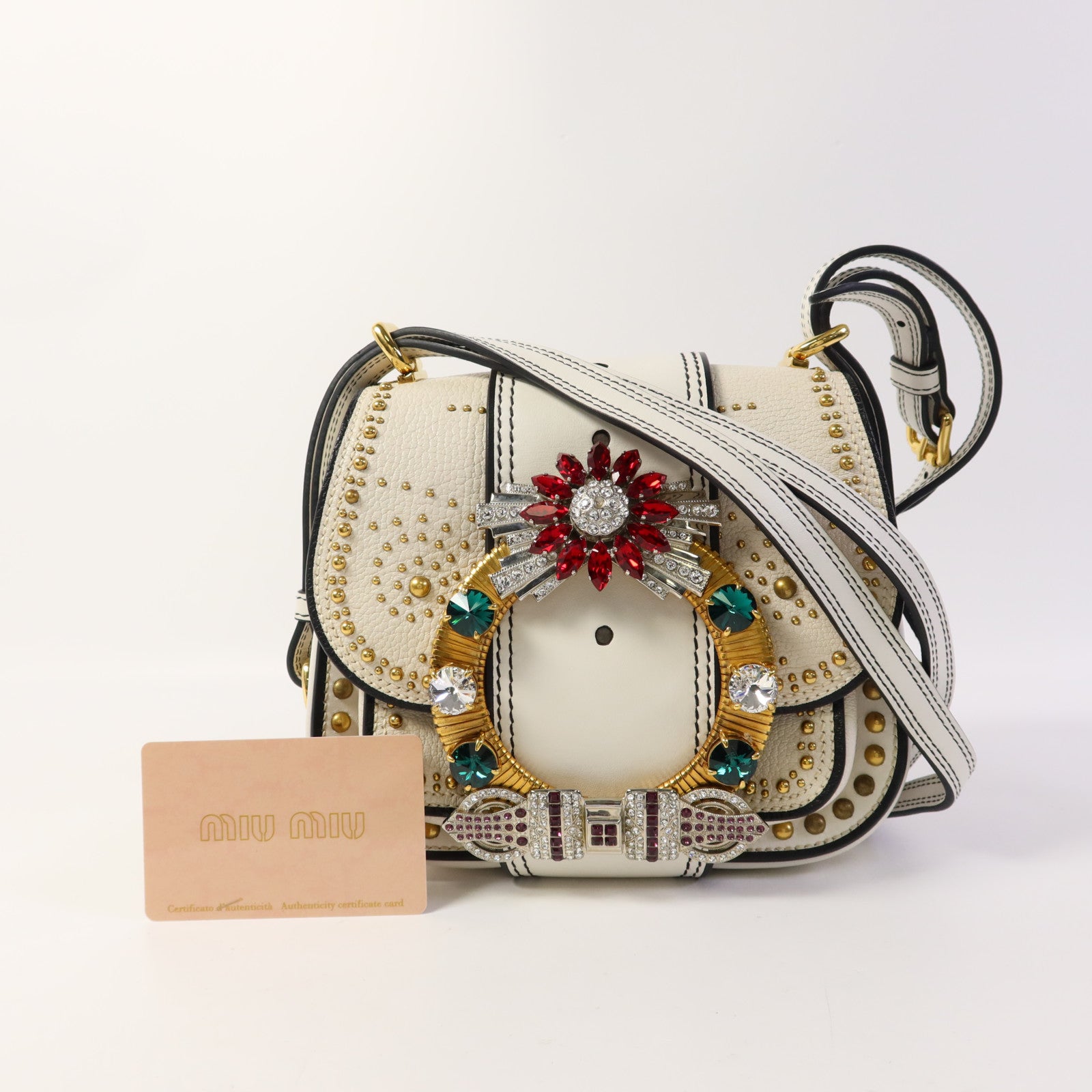 Miu Miu 牛皮皮革Shoulder Bag金扣肩背袋