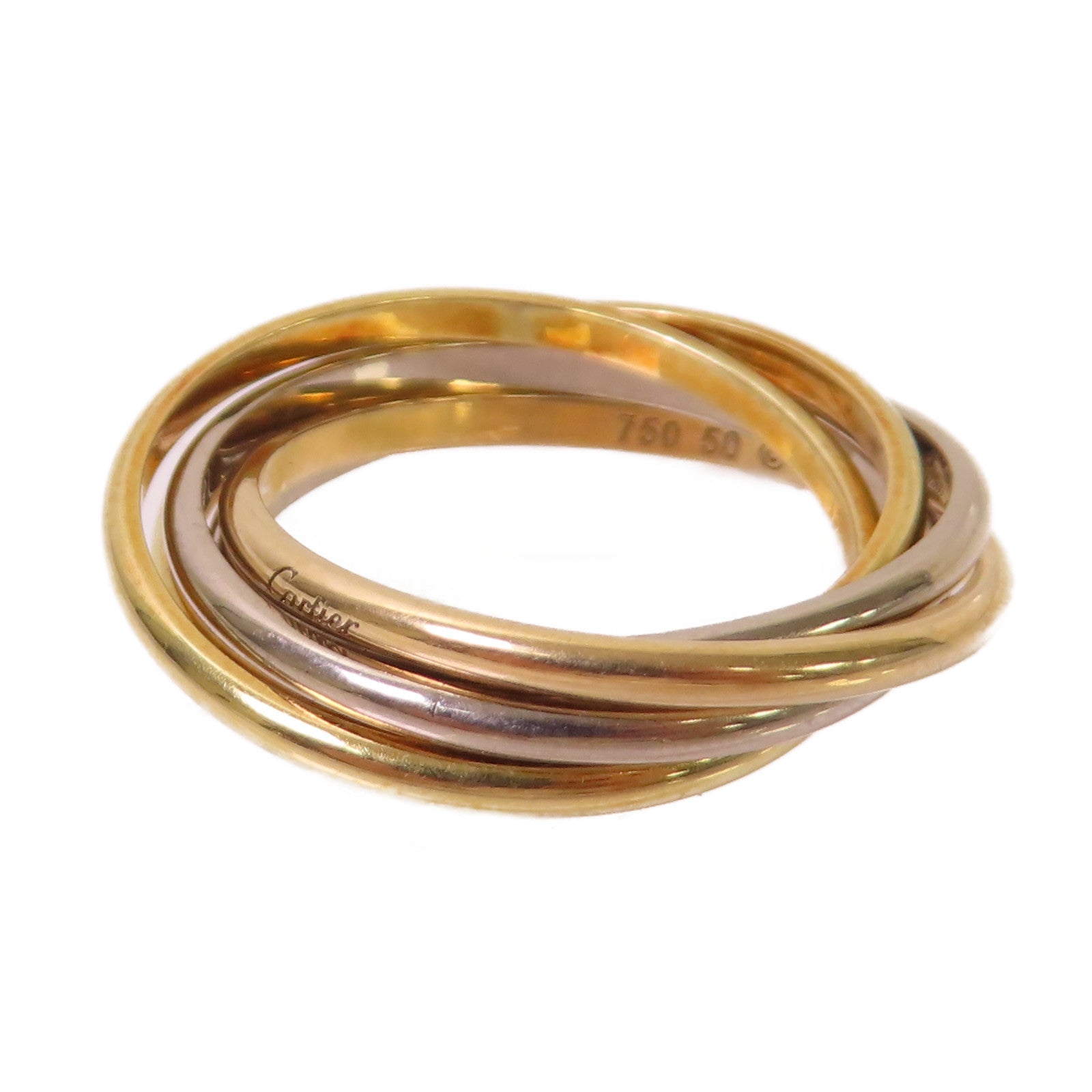 CARTIER 18K白金/黃金/玫瑰金Trinity Ring戒指#50/US#5.25