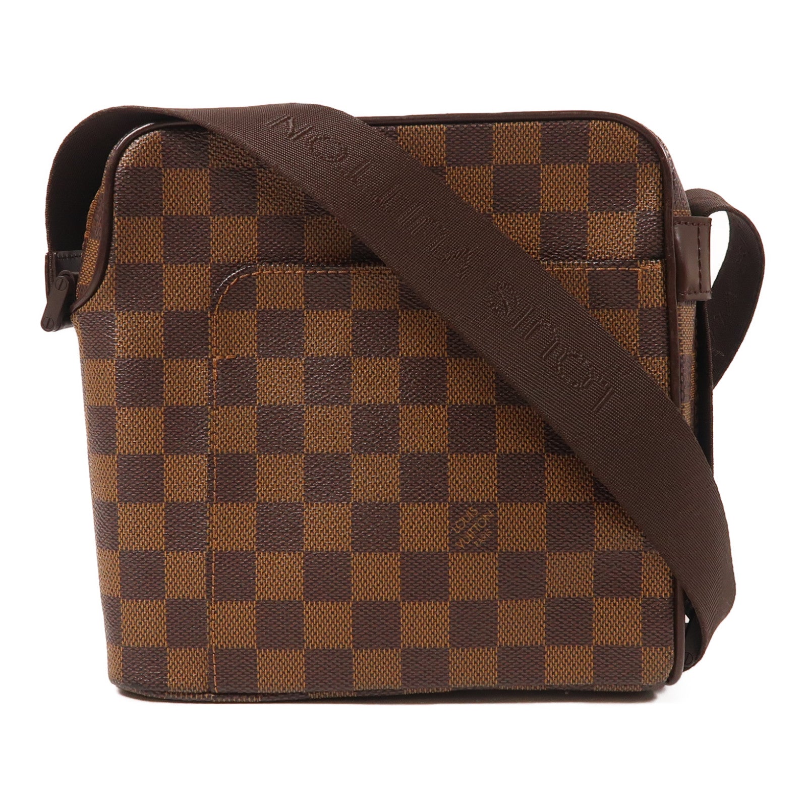 LOUIS VUITTON Damier Ebene Olav金扣肩背袋棕色