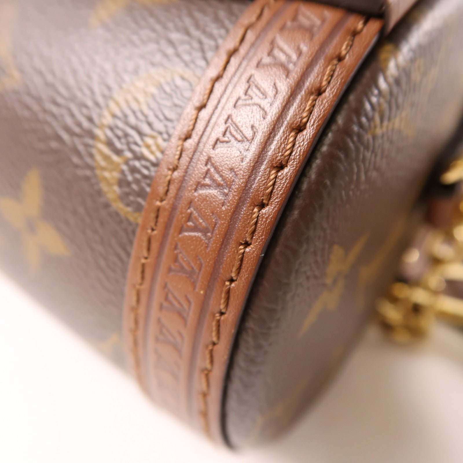 LOUIS VUITTON Monogram Papillon Trunk金扣鏈帶手挽肩背兩用袋棕色