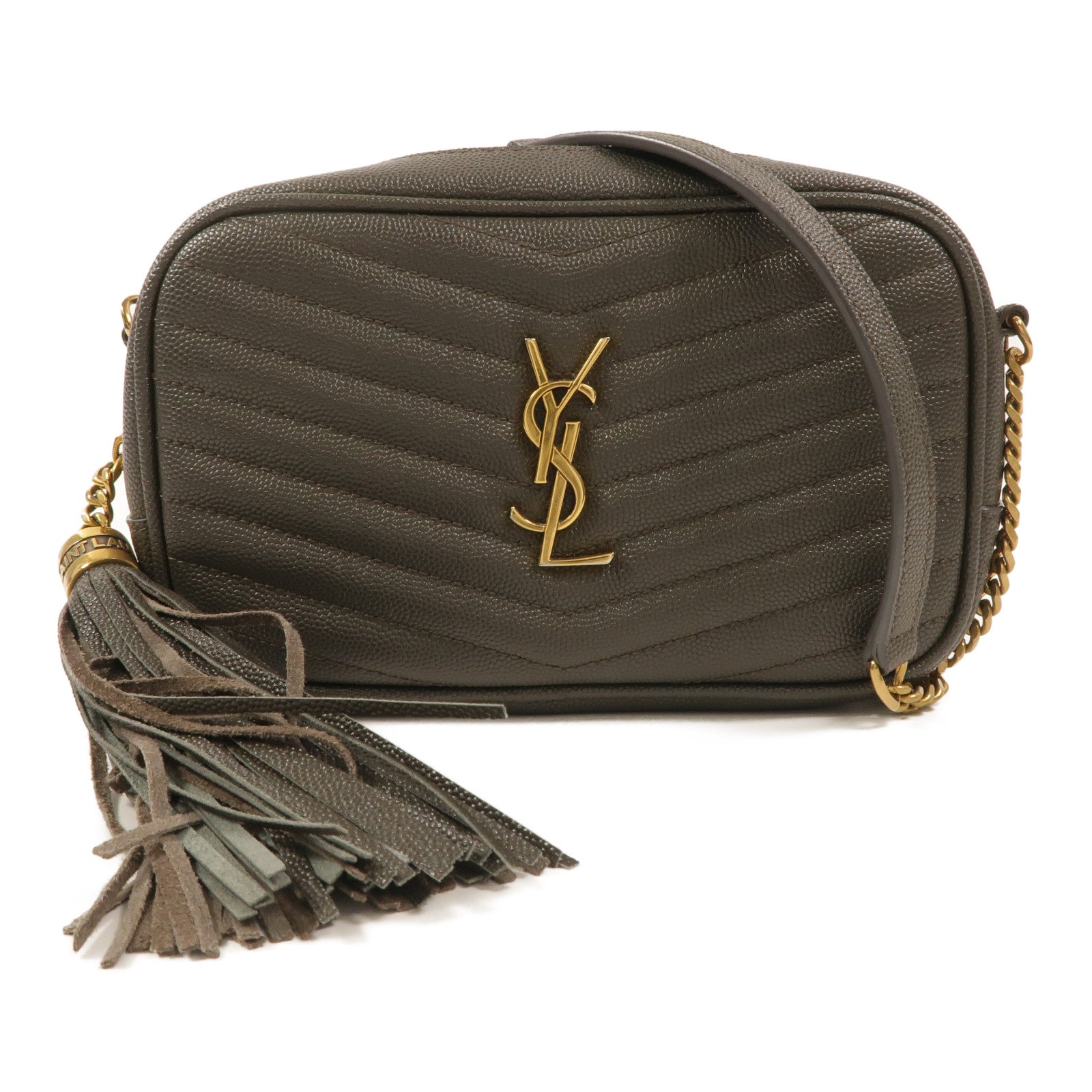 SAINT LAURENT 牛皮皮革Lou Mini Bag鏈帶肩背袋