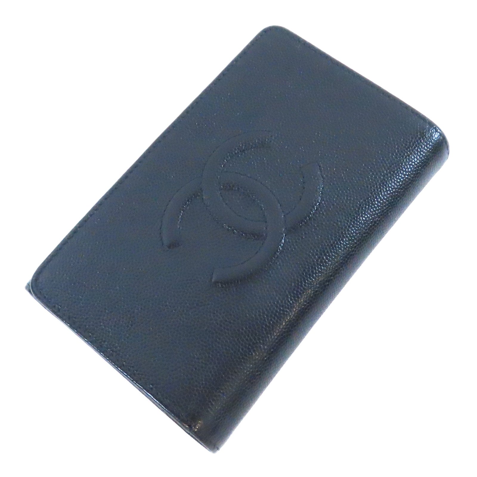CHANEL **【激減優惠】Caviar皮革Long Wallet金扣長錢包黑色