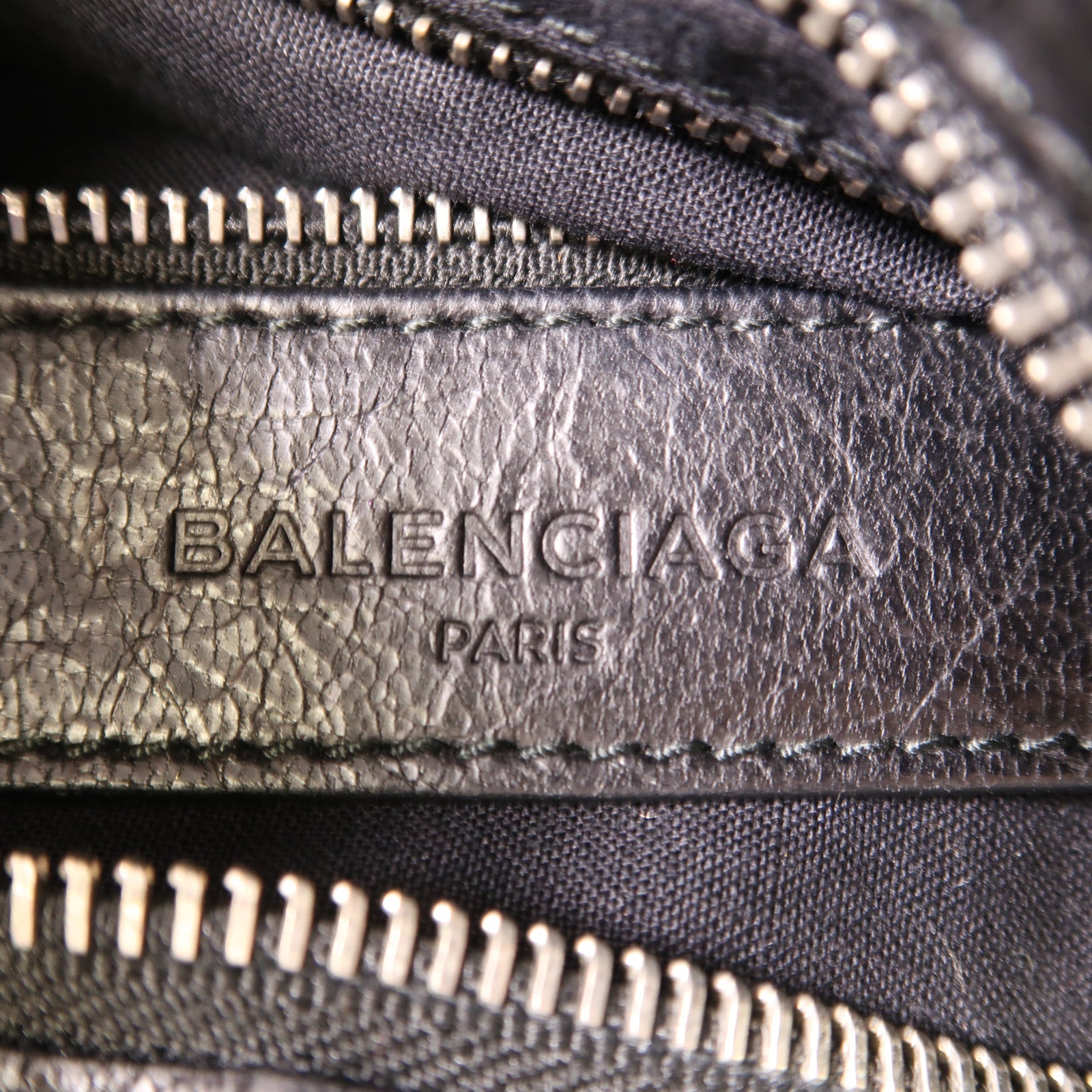 BALENCIAGA 牛皮皮革2 Way Shoulder銀扣手挽肩背兩用袋黑色