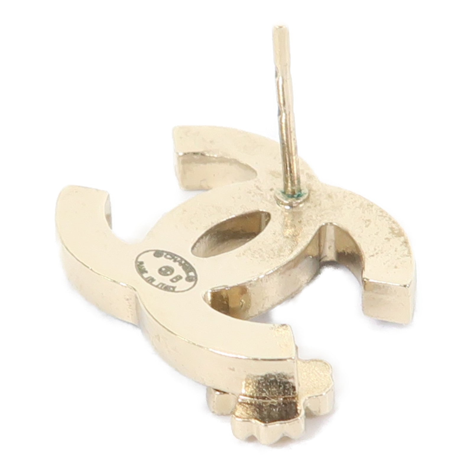 CHANEL 金屬CC Clover Earrings耳環黑色/金色