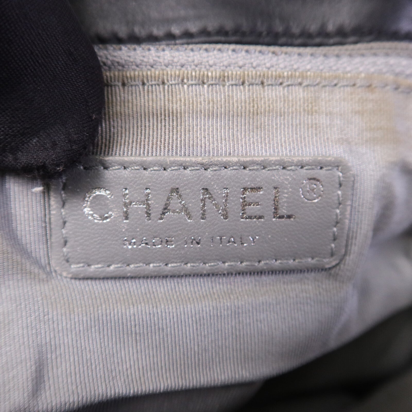 CHANEL 牛皮皮革Chain Shoulder銀扣鏈帶肩背袋