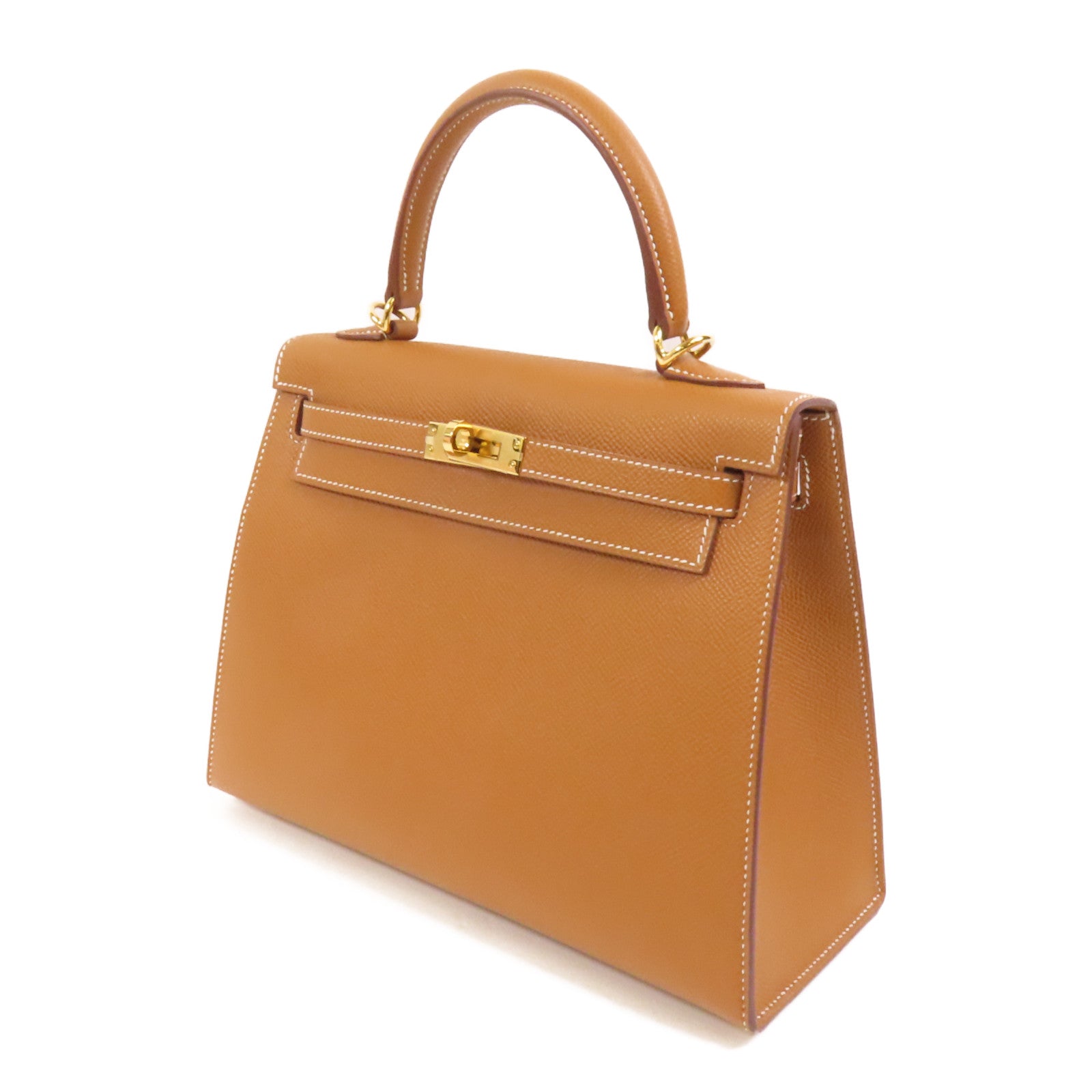 HERMES 【激減優惠】Epsom皮革Kelly 25金扣手挽肩背兩用袋Gold