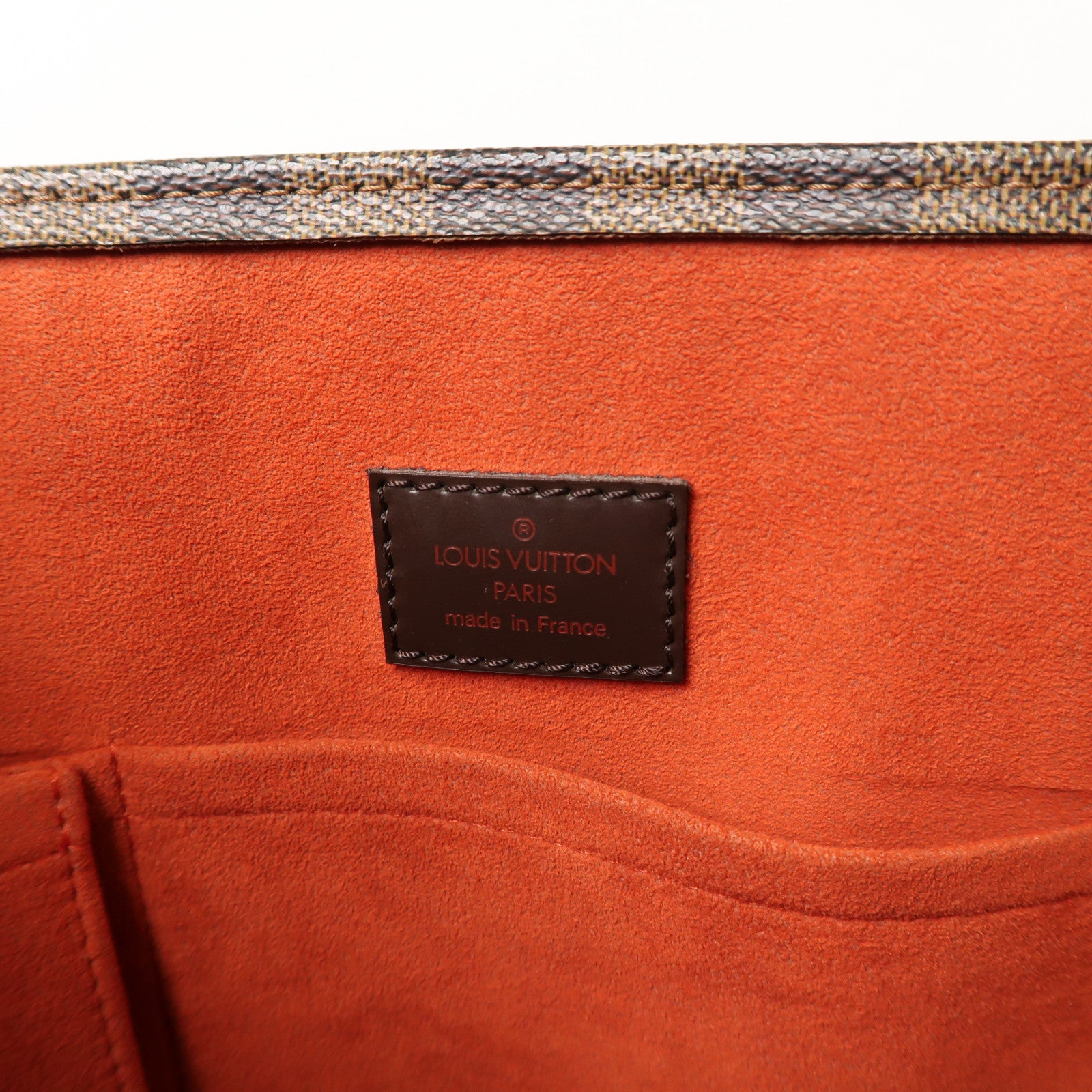 LOUIS VUITTON 【激減優惠】Damier Ebene Sac Plat金扣手挽袋啡色