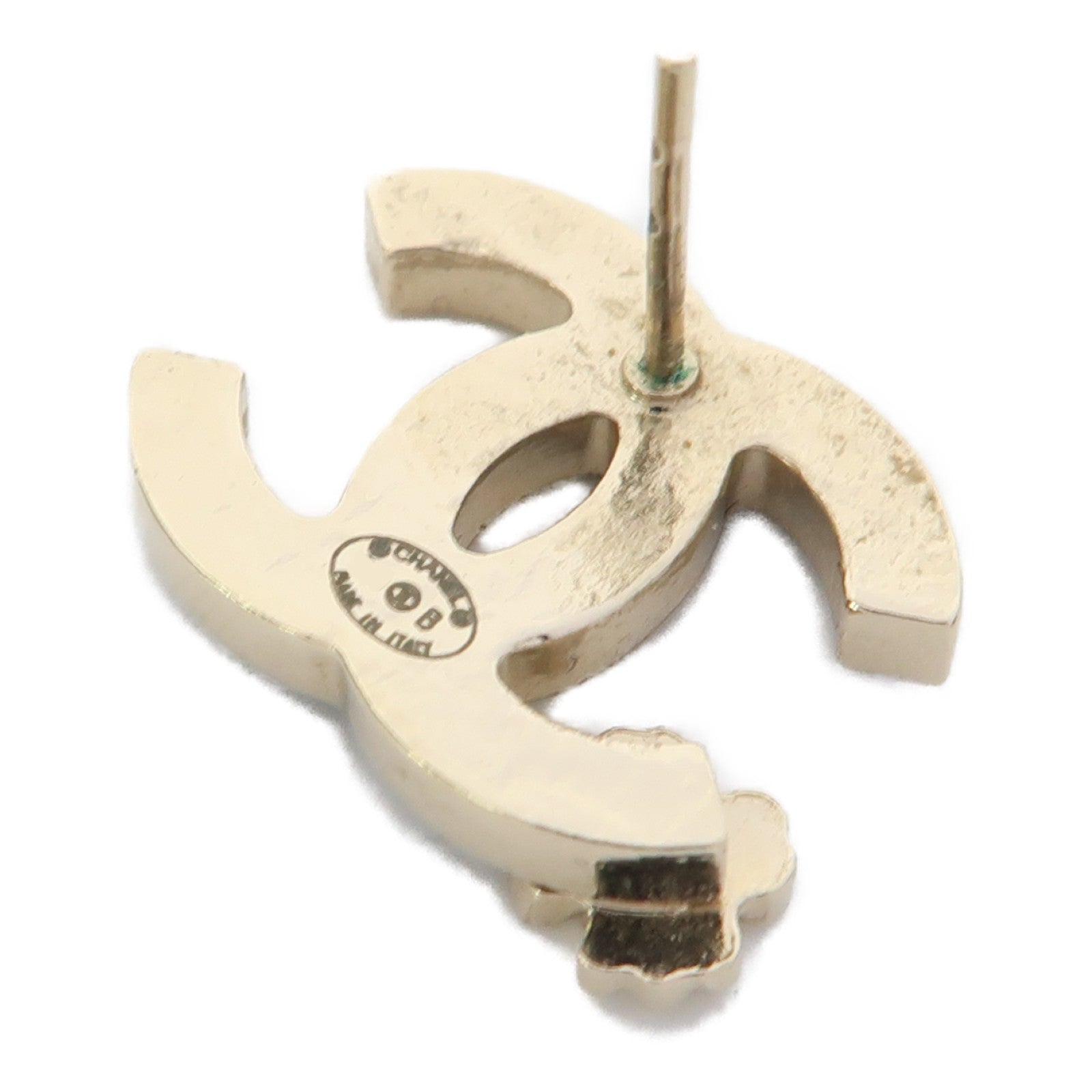 CHANEL 金屬CC Clover Earrings耳環黑色/金色