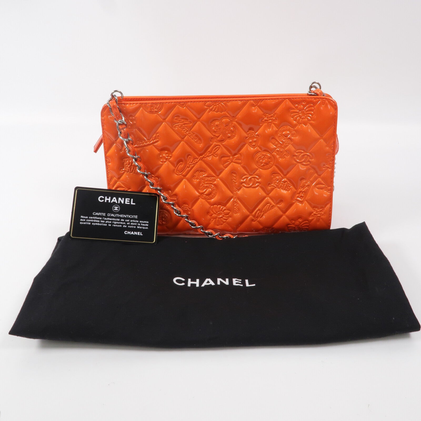 CHANEL 漆皮皮革Chain Shoulder鏈帶肩背袋