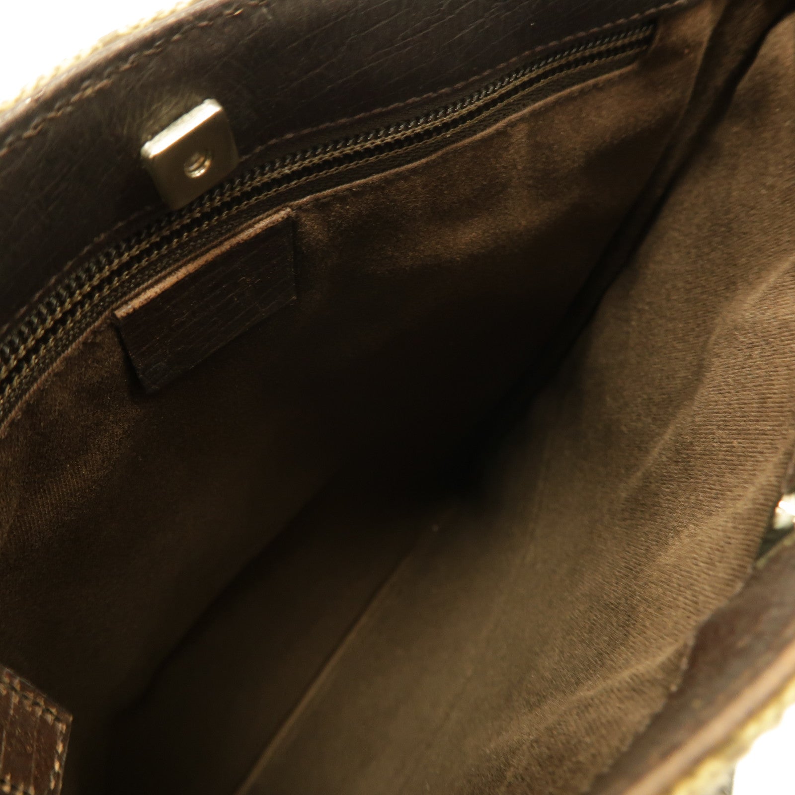GUCCI 塗層帆布Tote Bag銀扣手挽袋啡色