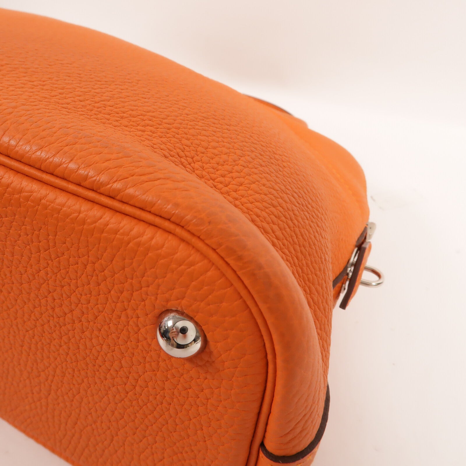HERMES Clemence皮革Bolide 31手挽袋Orange